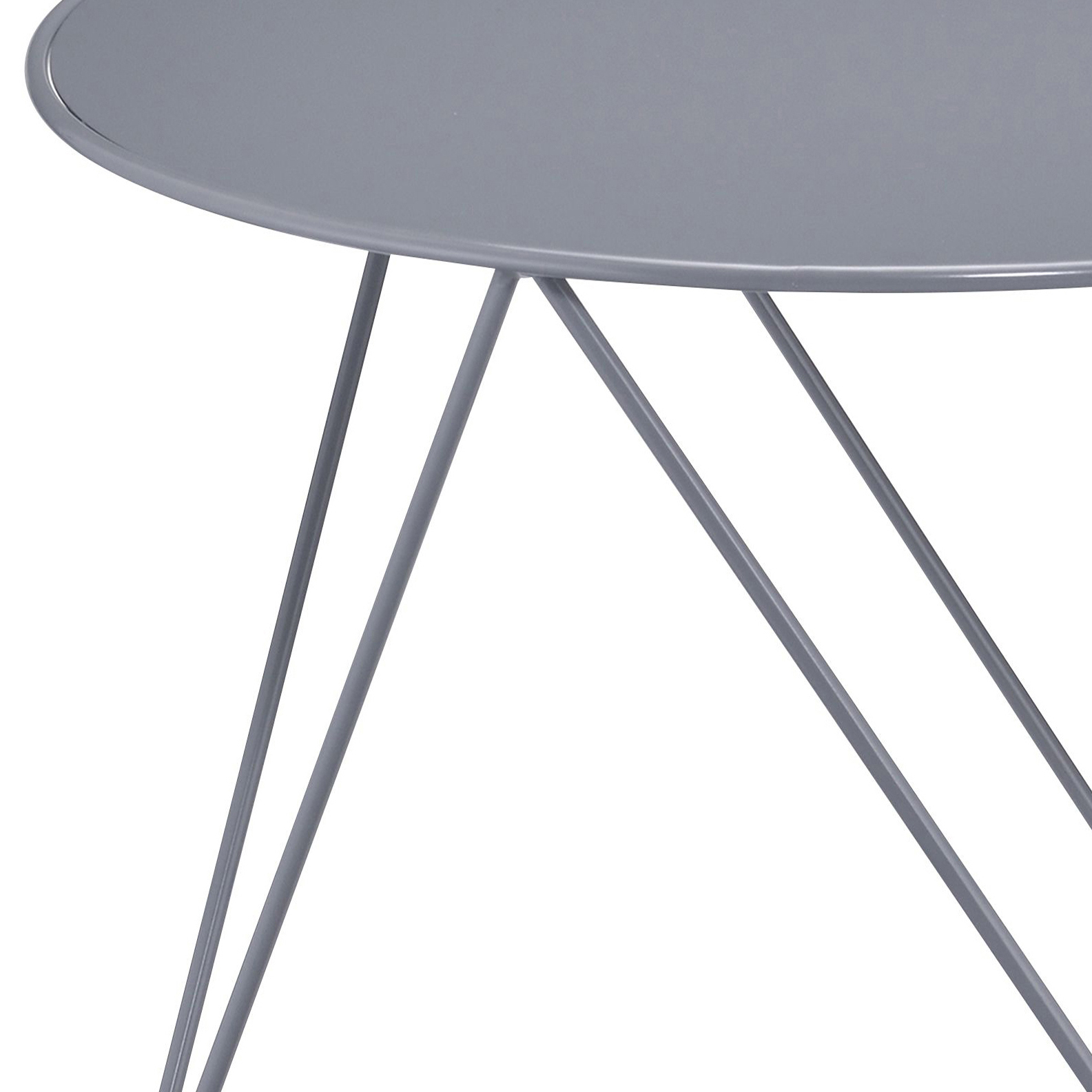 Grey Geometric Metal Base Accent Table