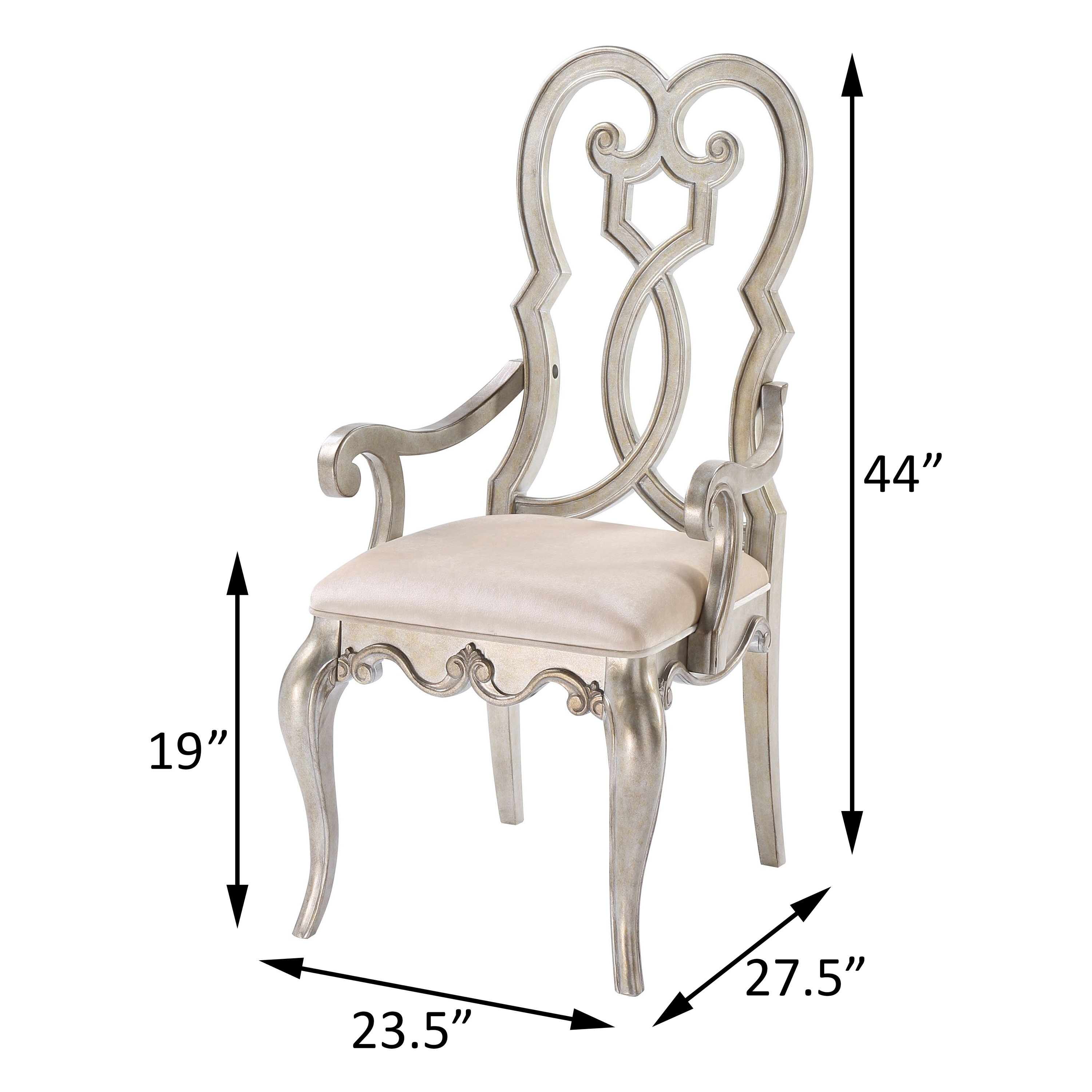 Madigan Ivory and Antique Champagne Arm Chairs (Set of 2)