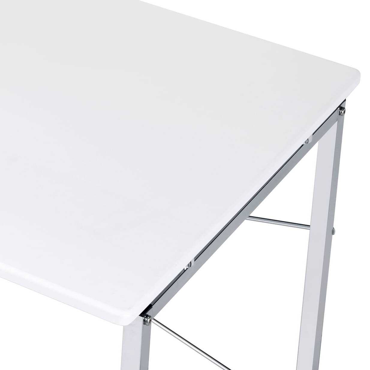 White and Chrome Writing Desk with Sled Base