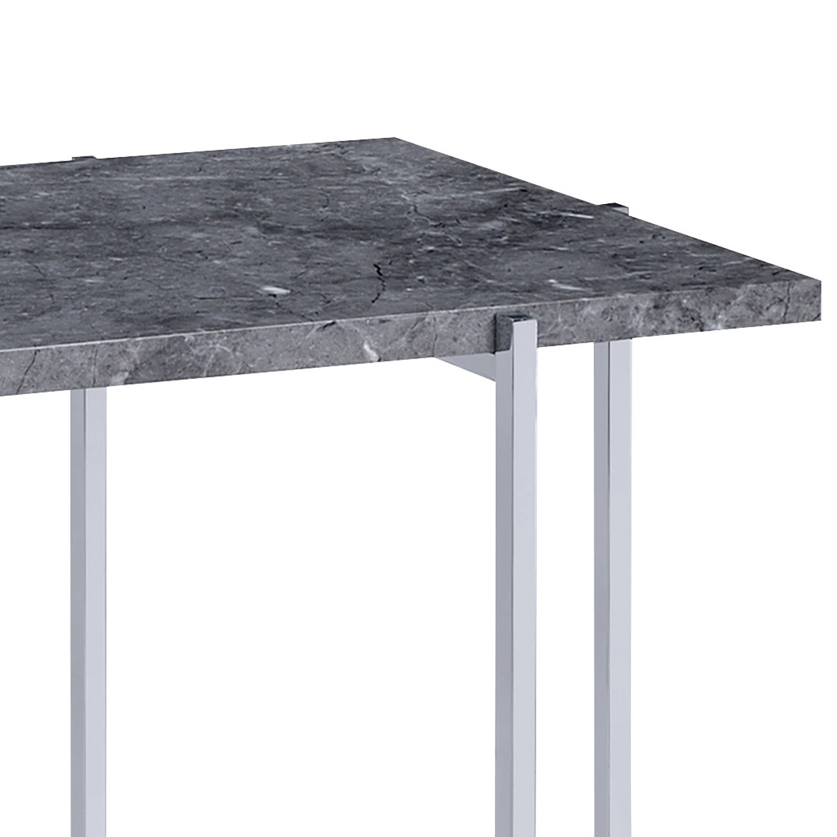 Grey and Chrome Rectangle Sofa Table