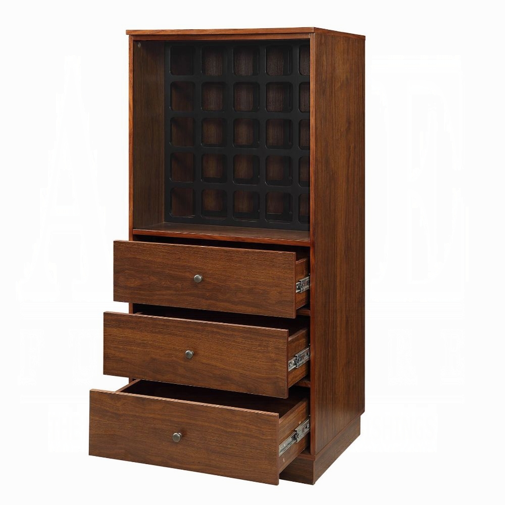 Walnut Wine Cabinet with 3 Drawer