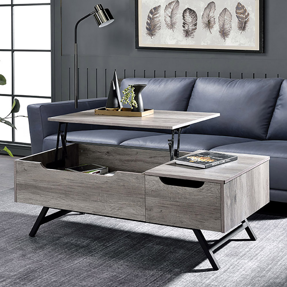 Grey Oak Coffee Table with Lift Top