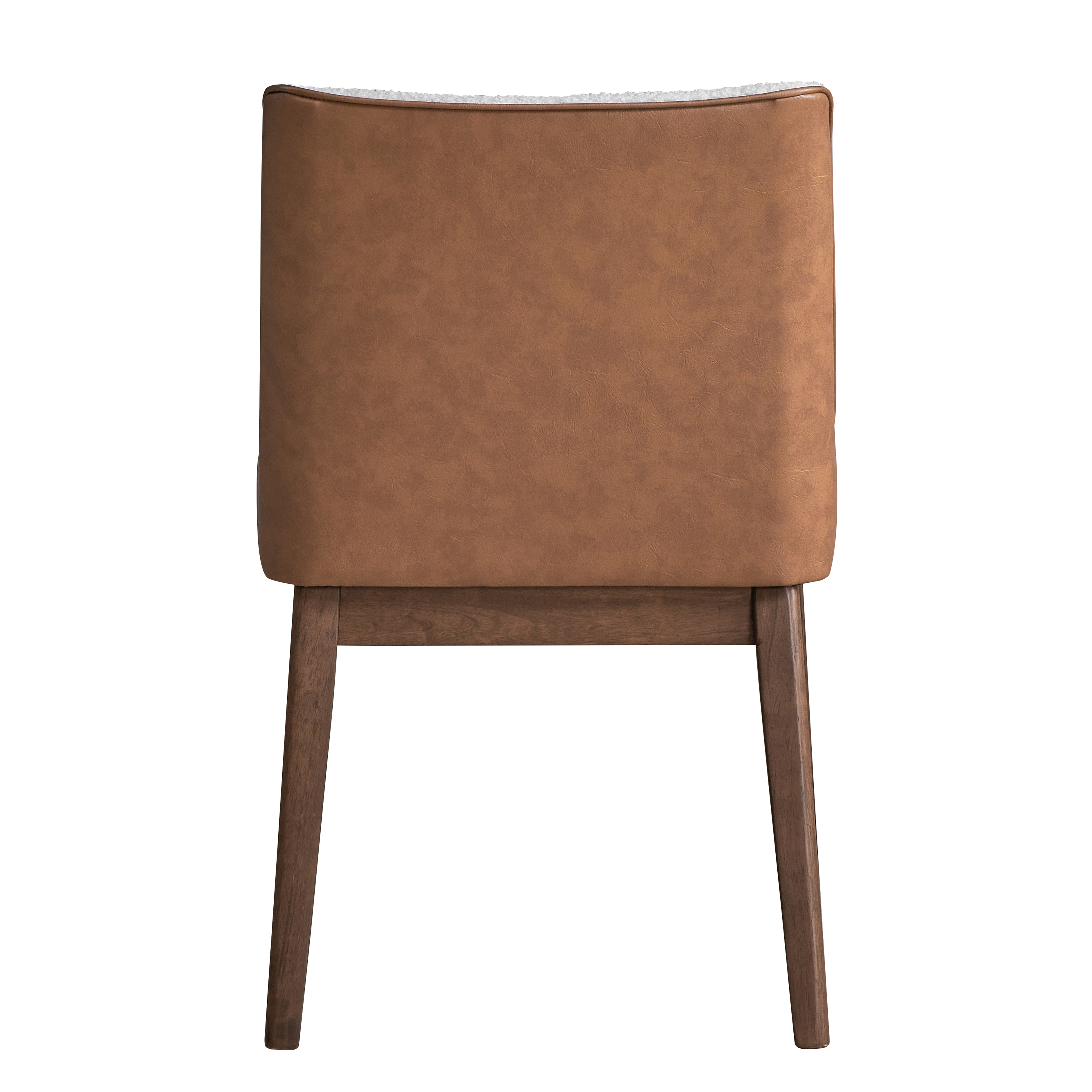 White and Brown Side Chair (Set of 2)