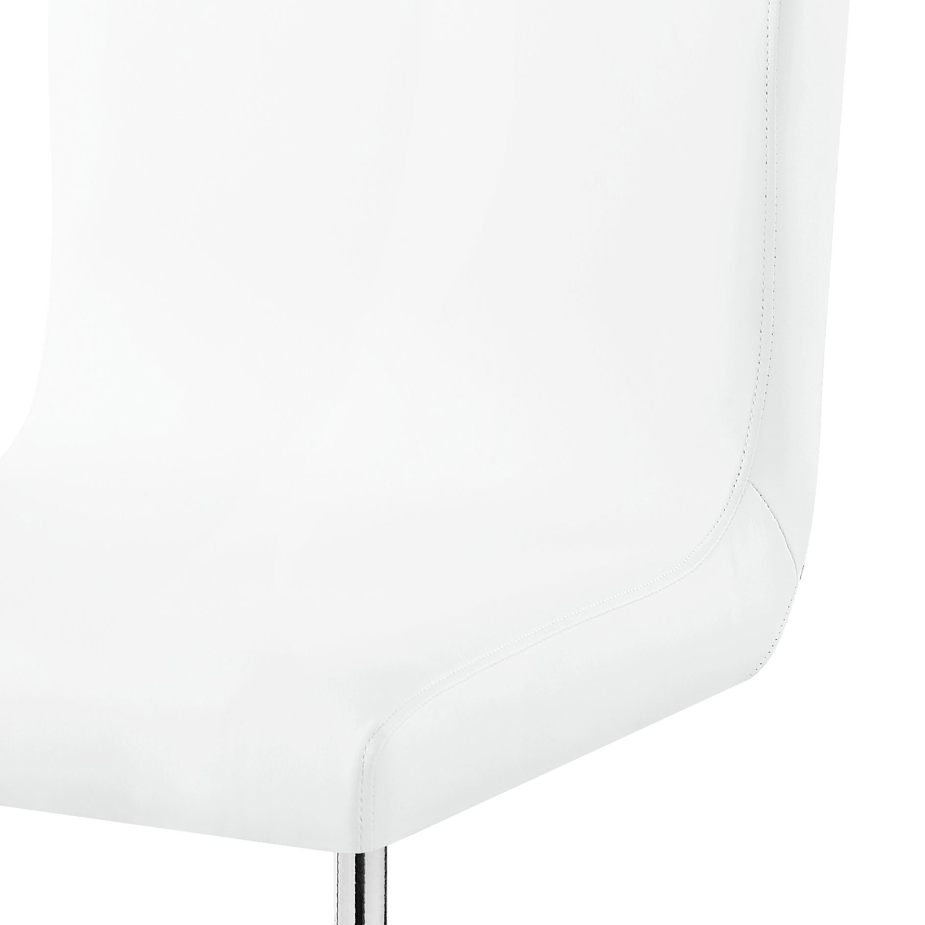 White and Chrome Side Chairs with Metal Sled Base (Set of 2)