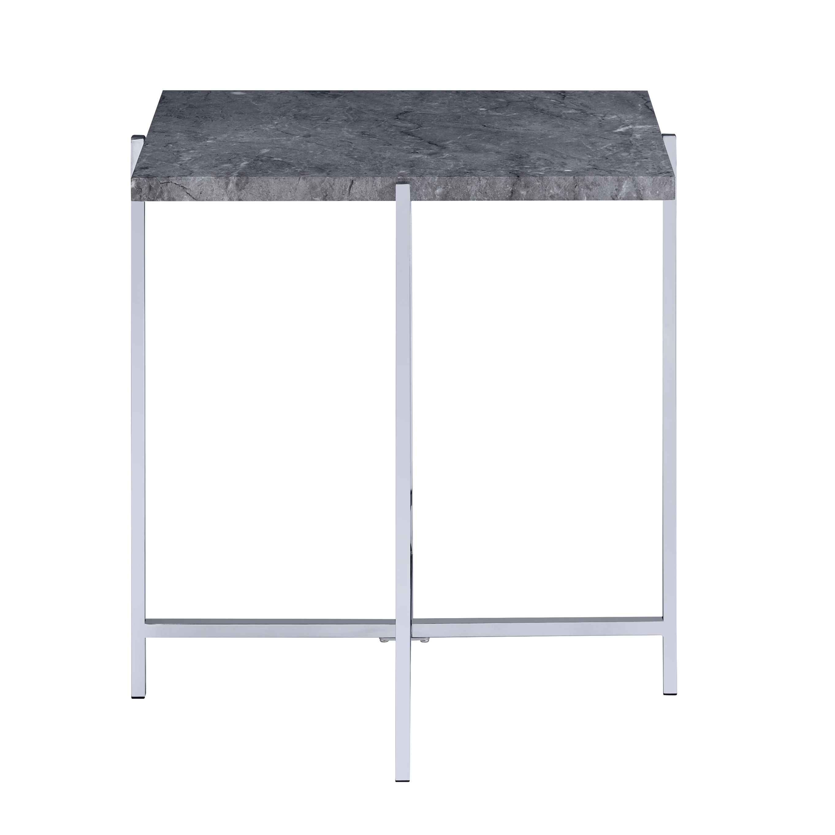 Grey and Chrome Rectangle End Table