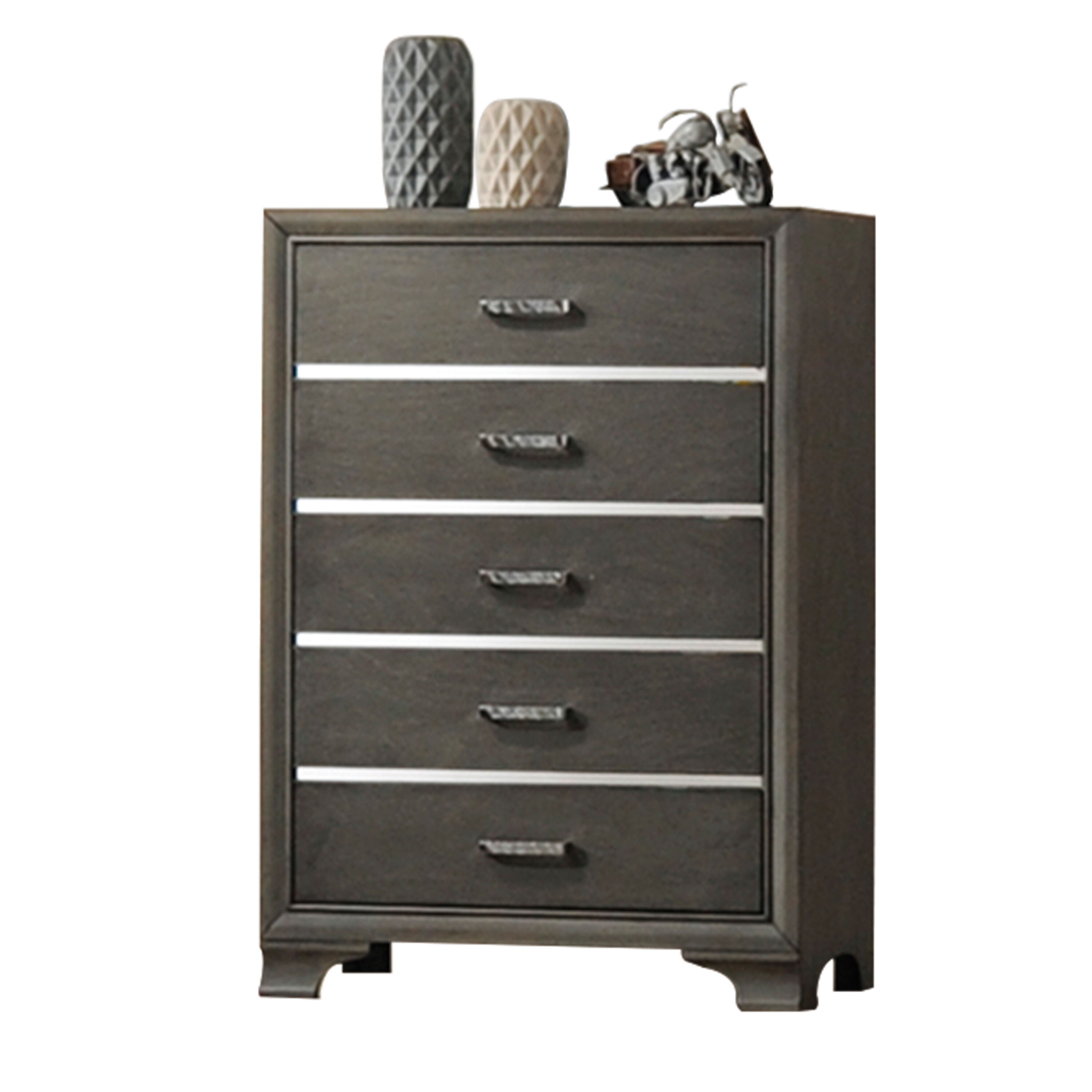 Grey 5-Drawer Chest