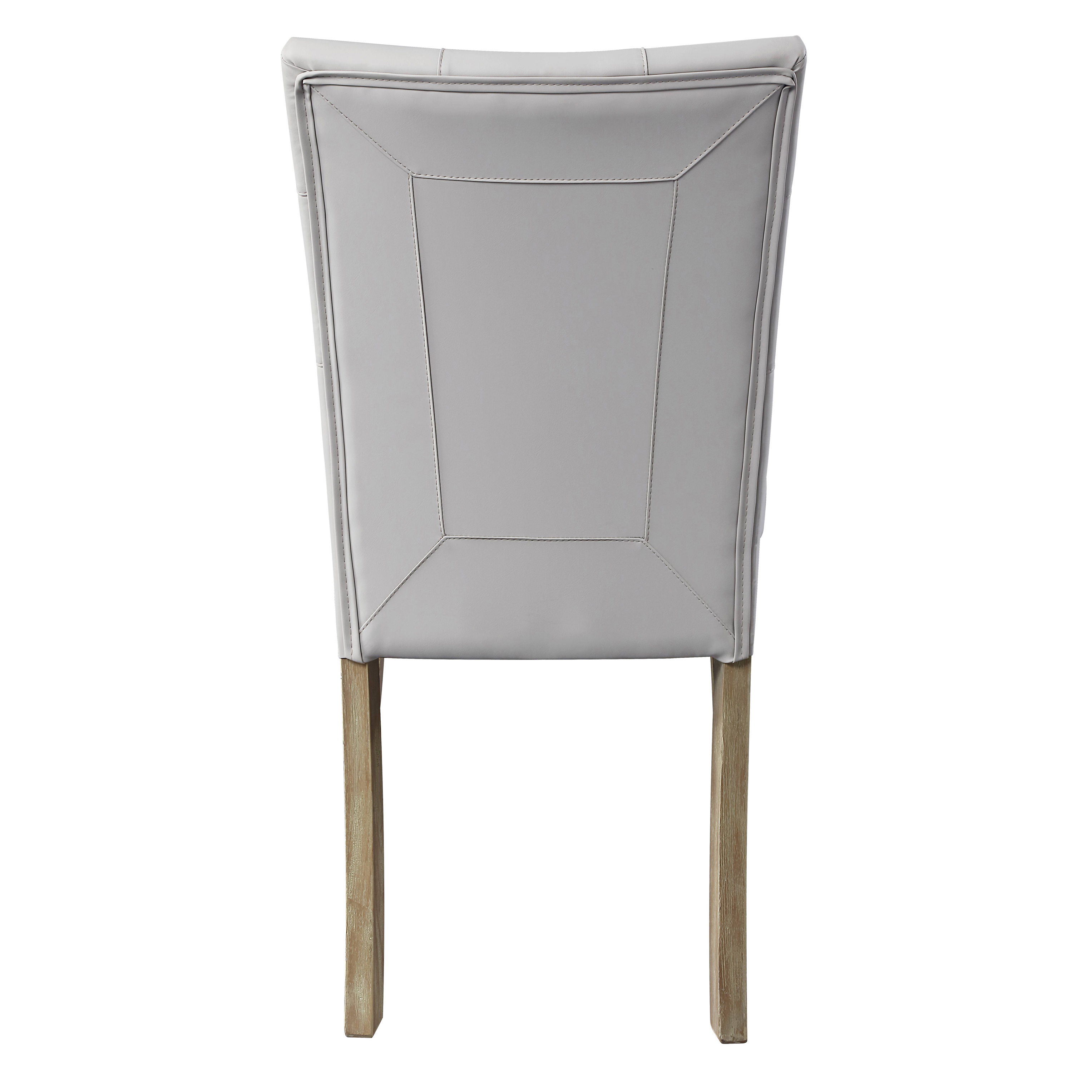 Grey and Oak Tufted Back Side Chairs (Set of 2)