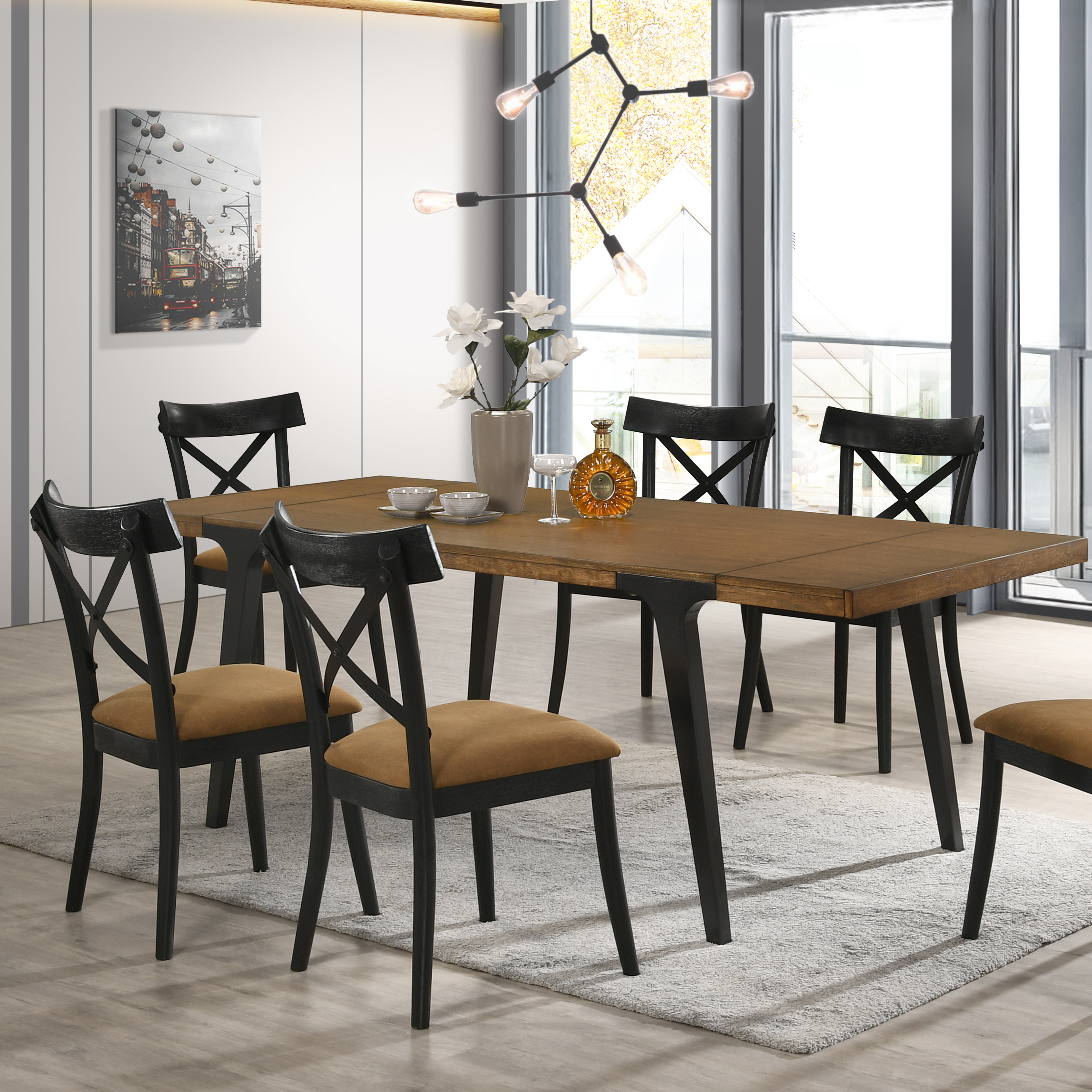 Brown and Black Side Chair (Set of 2)