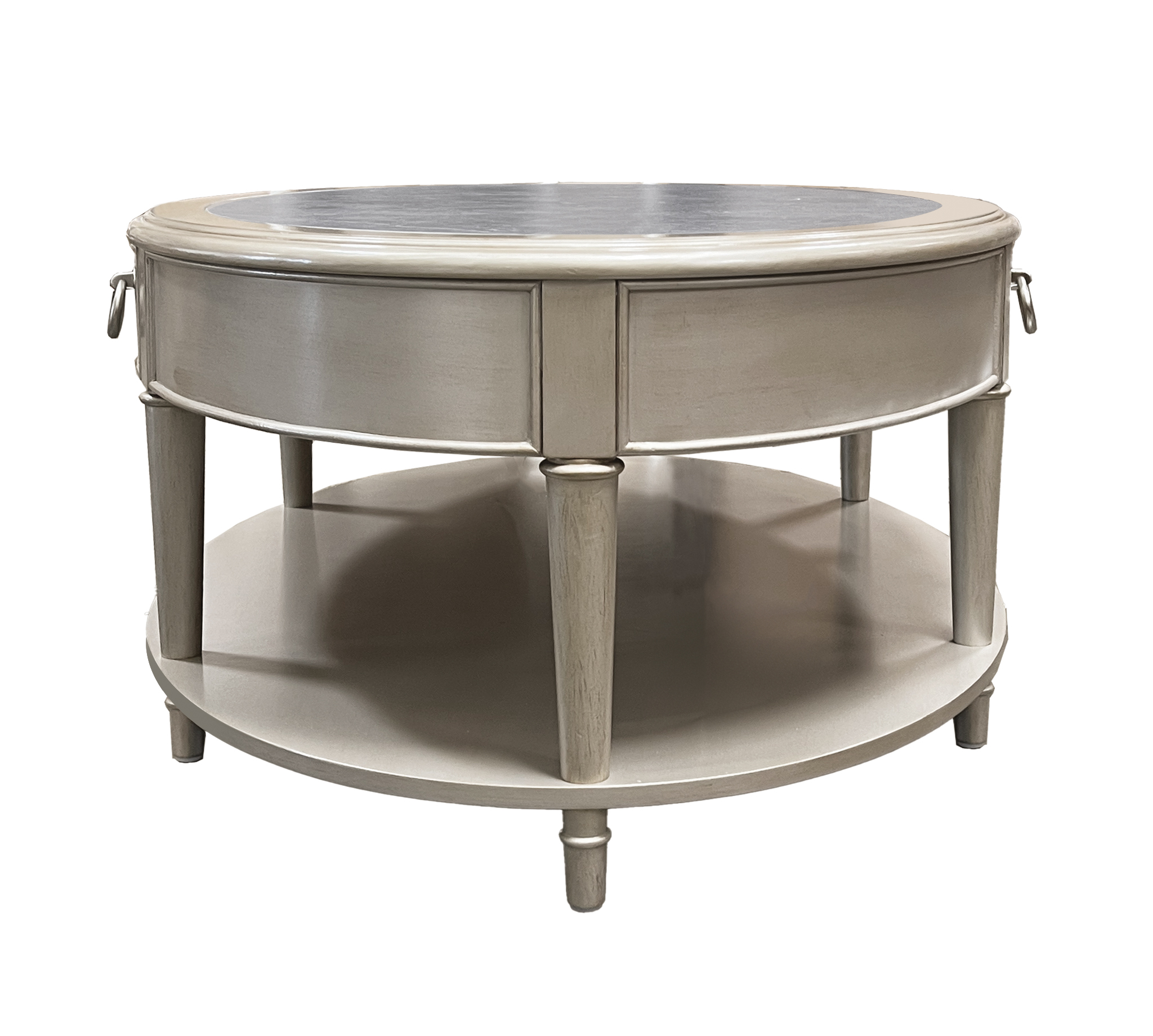 Sintered Stone and Champagne 1-Shelf Coffee Table