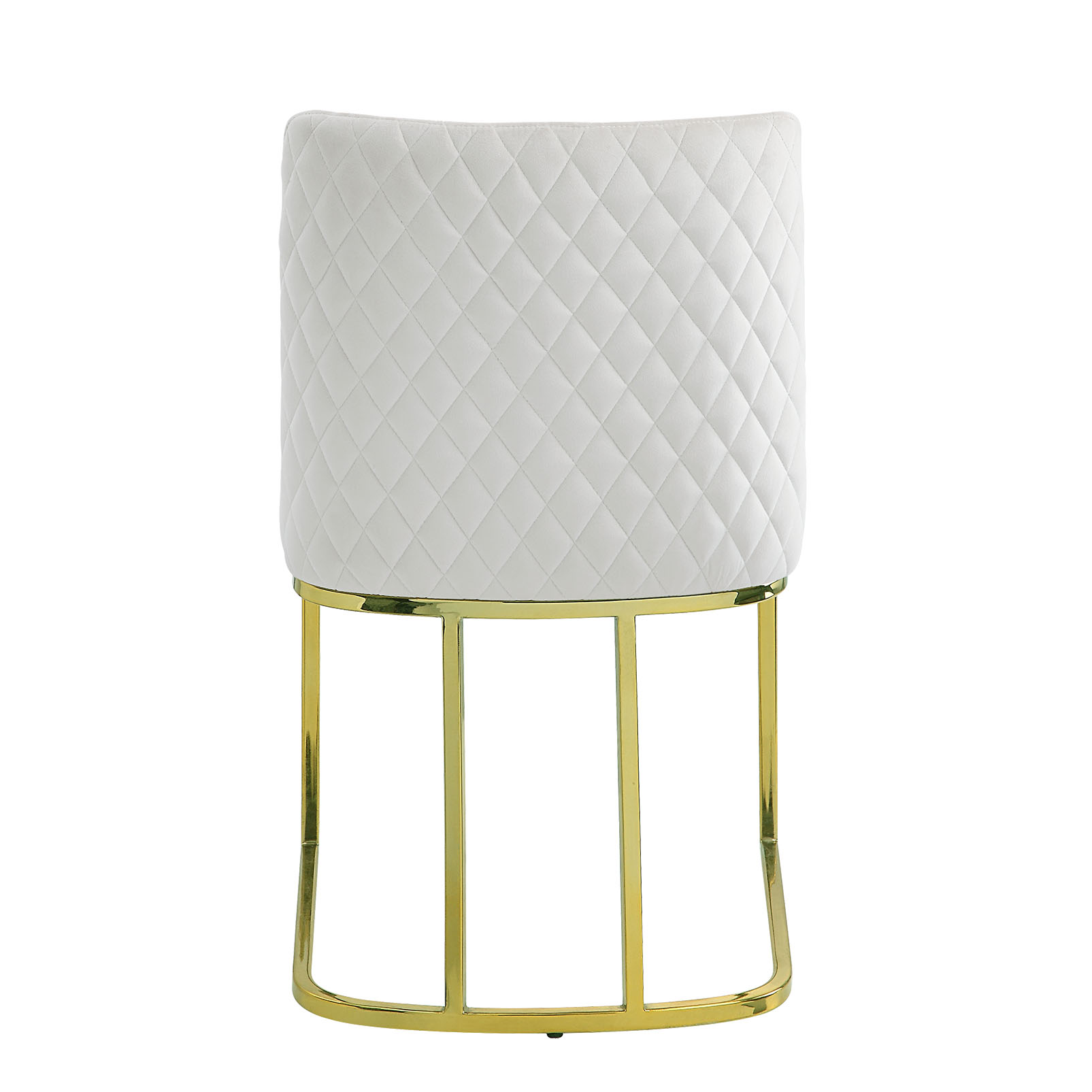 White and Gold Side Chair with Metal Base (Set of 2)