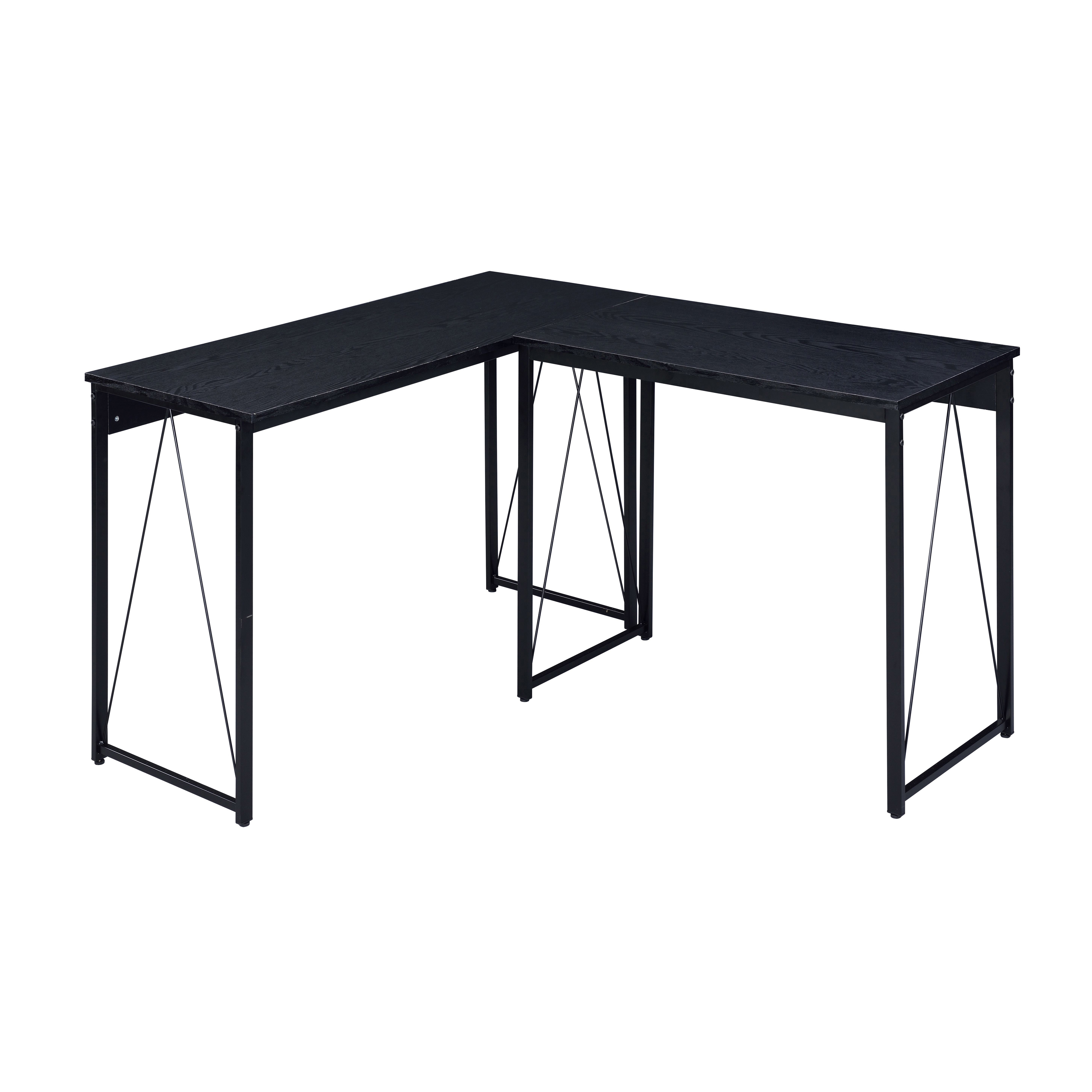 Black 47.5" Writing Desk with Metal Sled Base