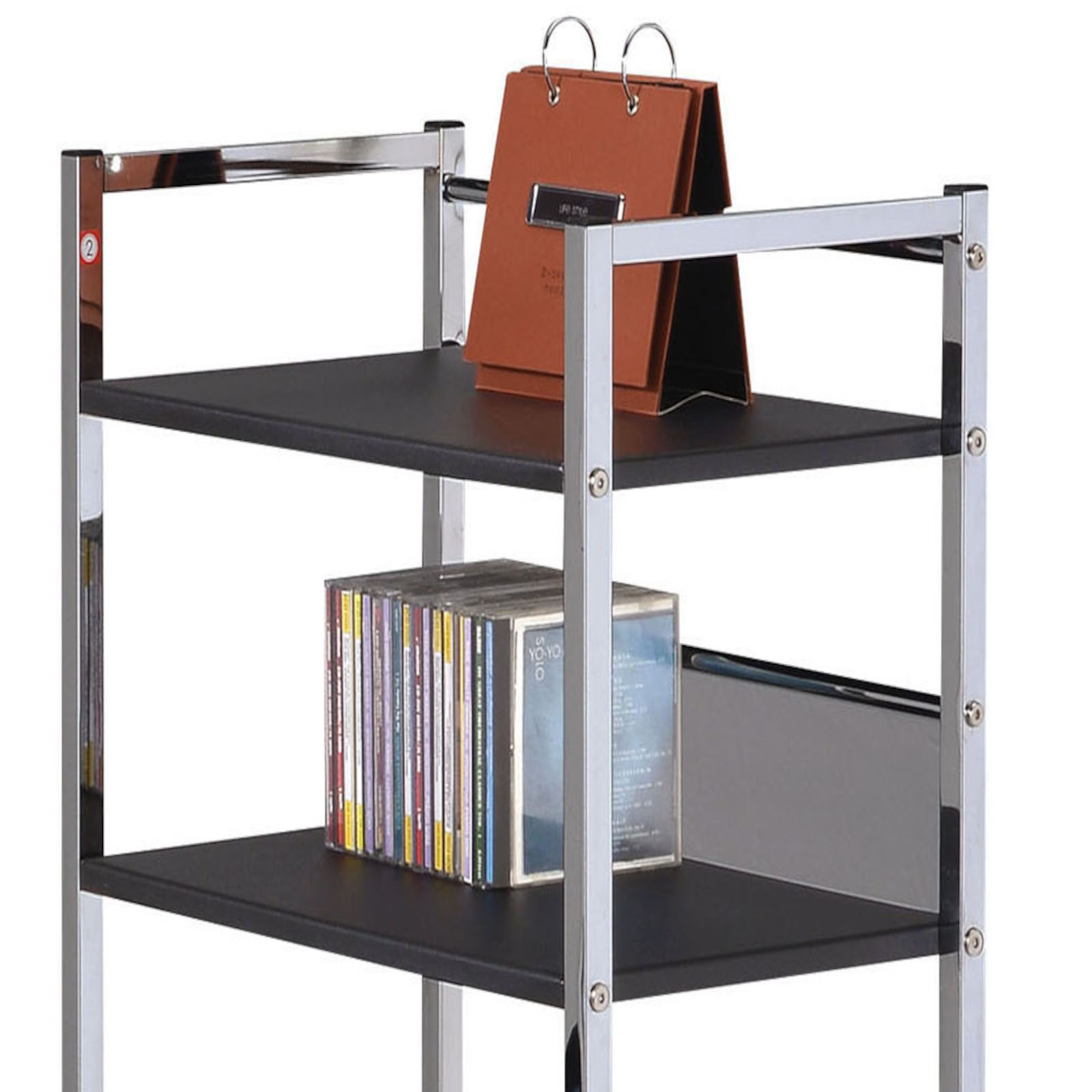 Black and Chrome Writing Desk with Shelf