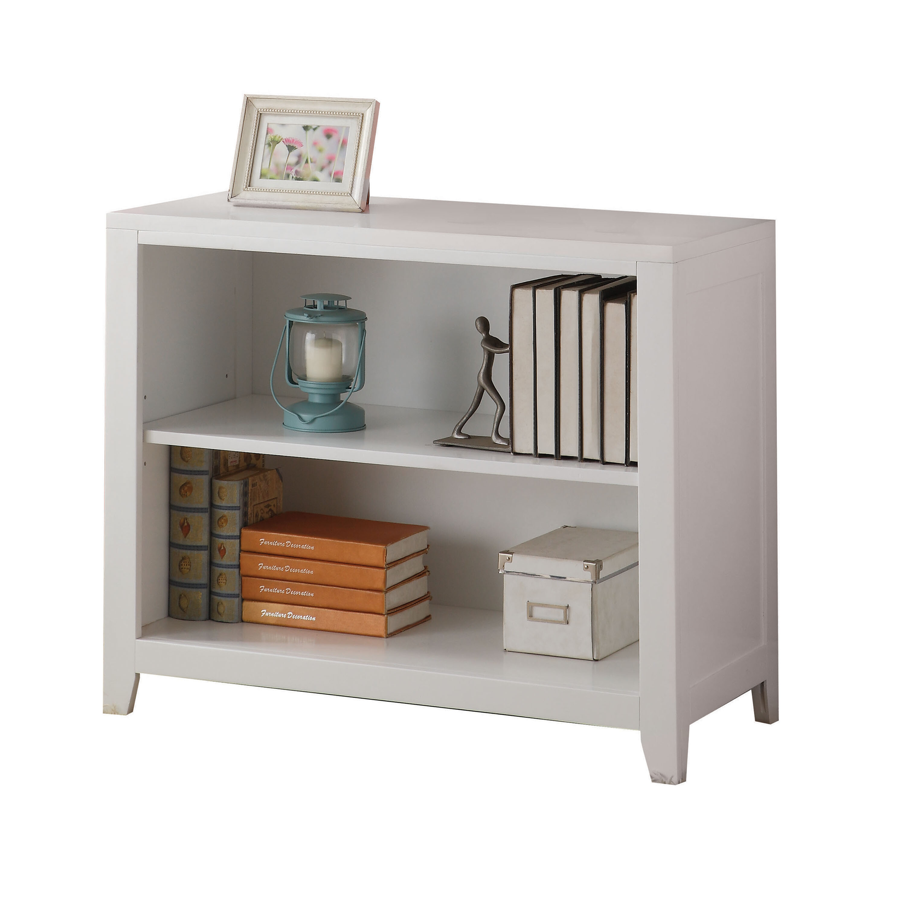 White 2-Shelf Bookcase