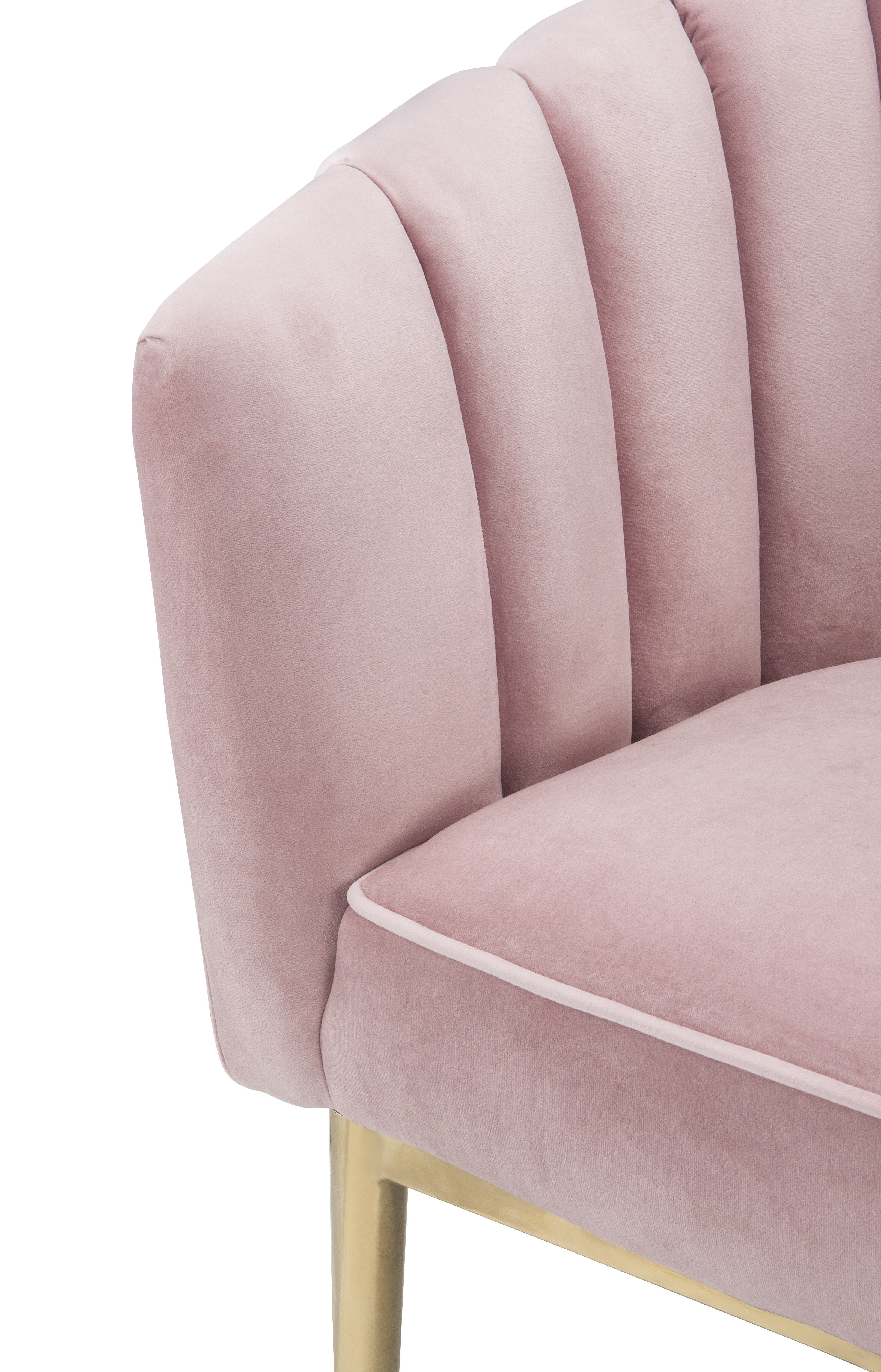 Blush Pink and Gold Tufted Accent Chair