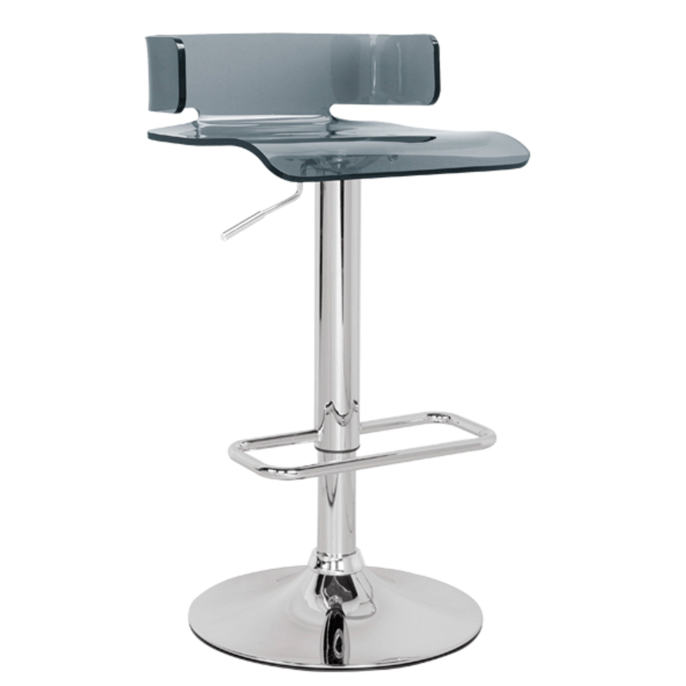 Grey and Chrome Adjustable Swivel Stool