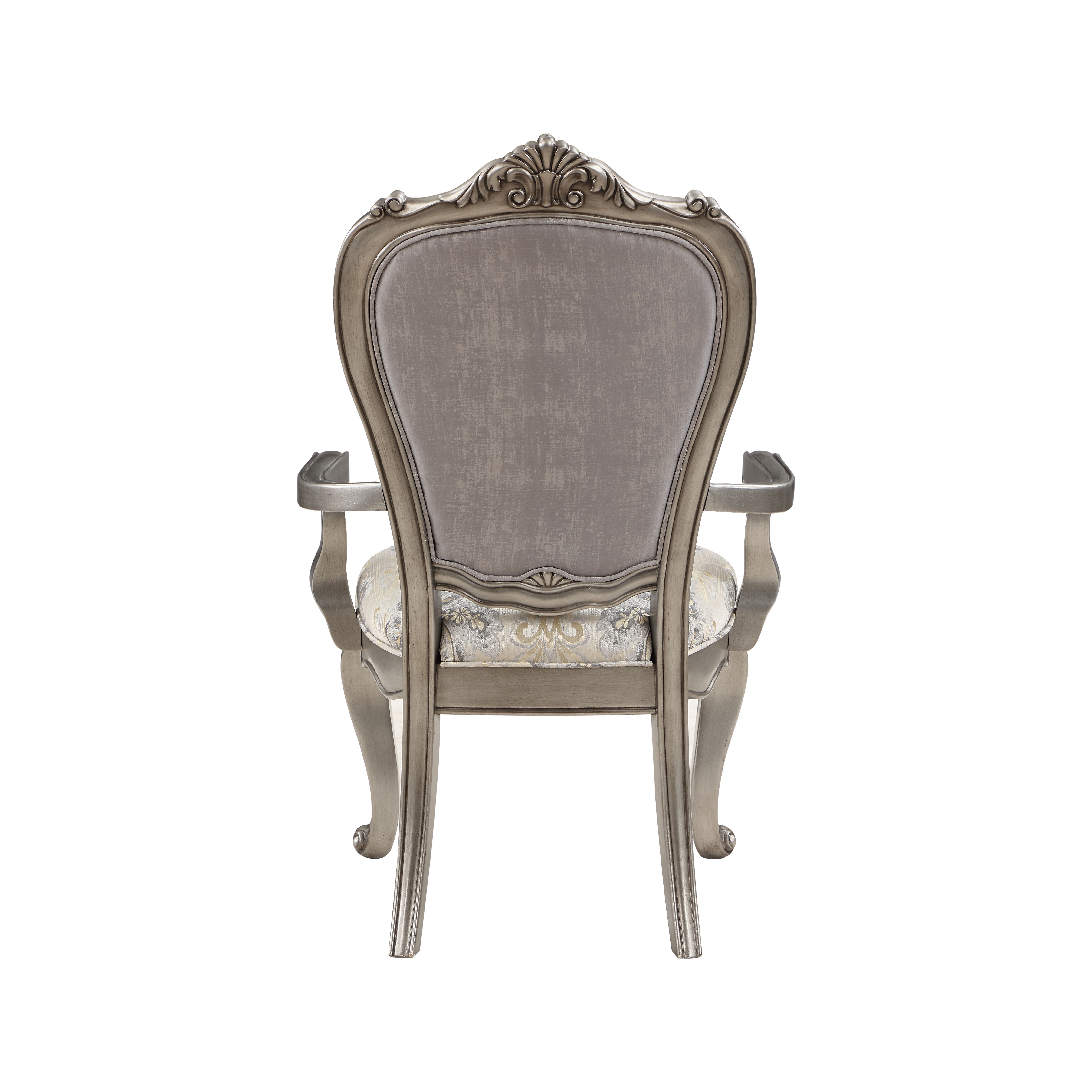 Beige and Antique Platinum Tufted Side Chair (Set of 2)