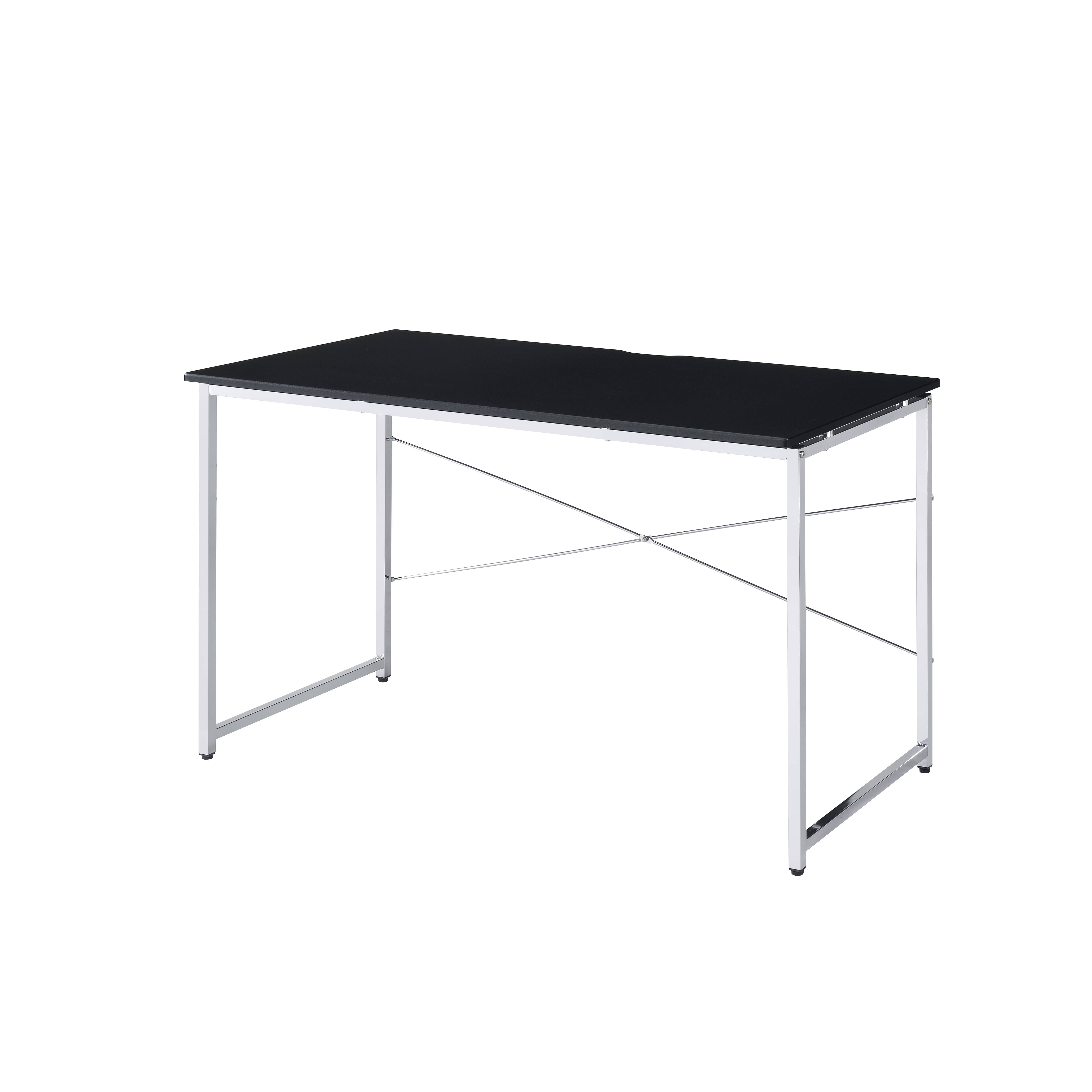 Black and Chrome Writing Desk with Sled Base