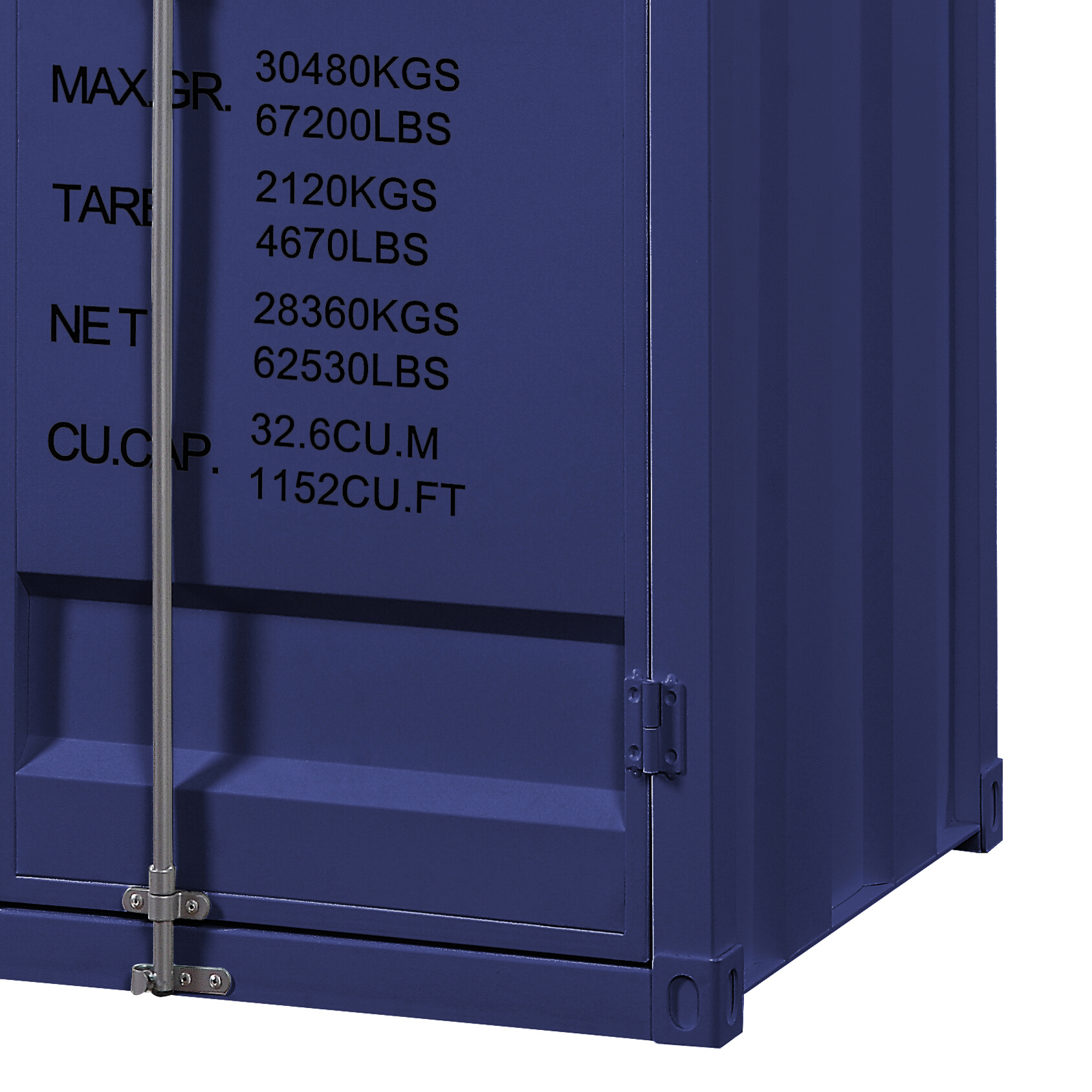 Blue Wardrobe with Full-length Container Lock