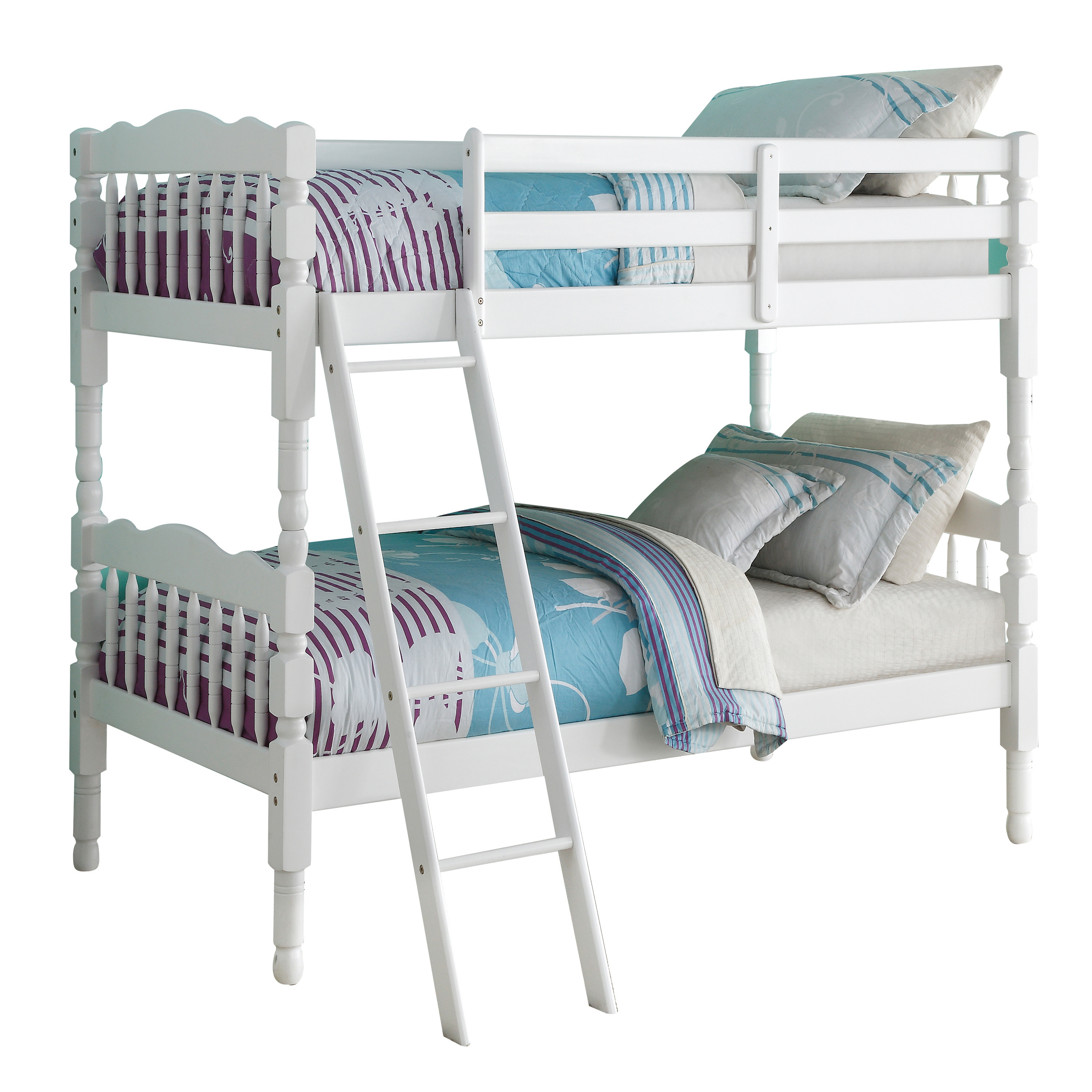 White Twin over Twin Bunk Bed