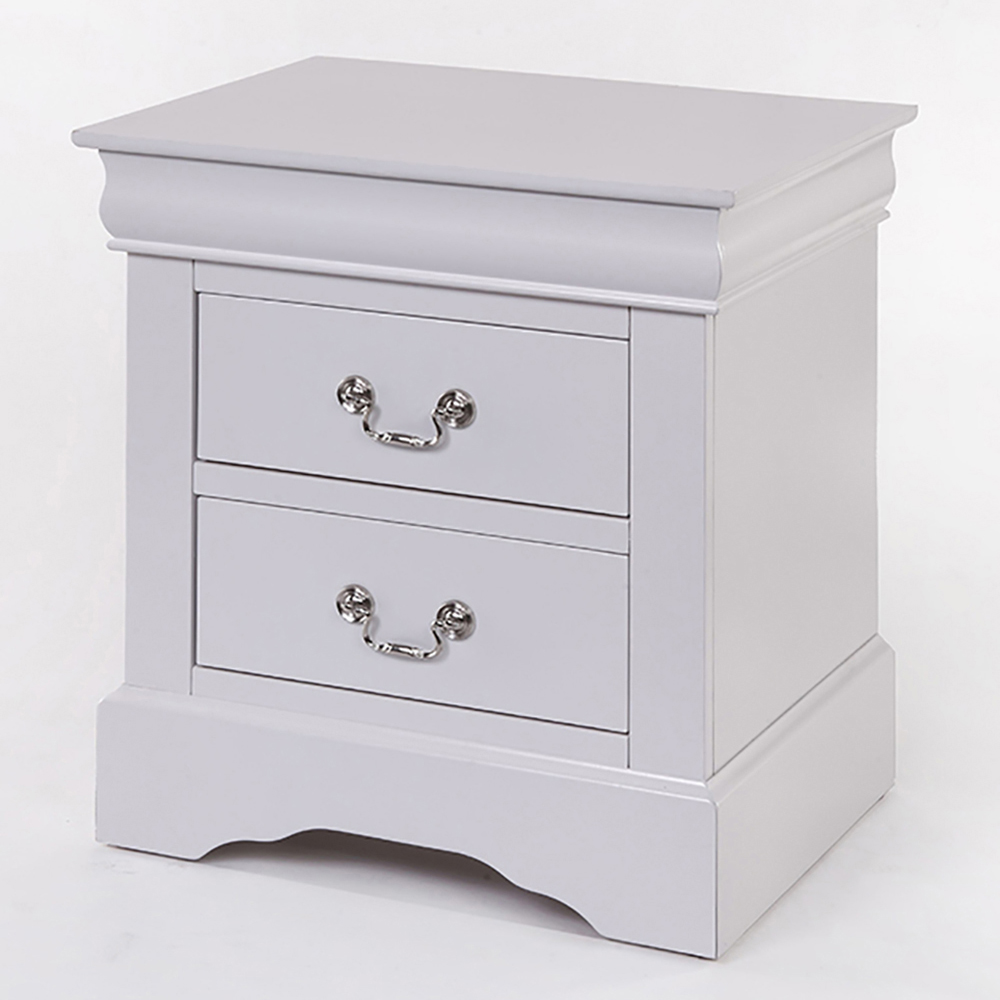 White 2-Drawer Nightstand