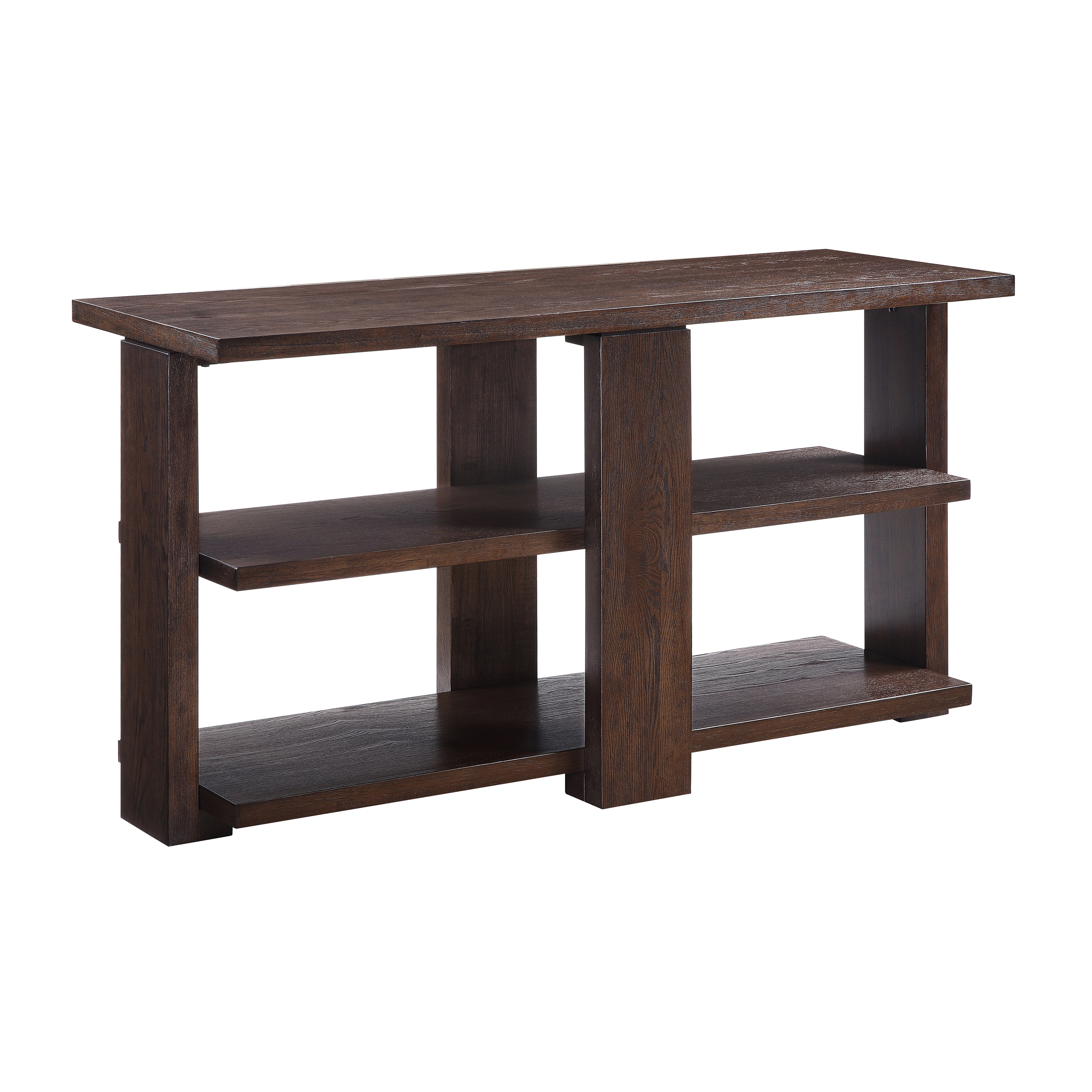 Walnut Sofa Table with 2-Shelf