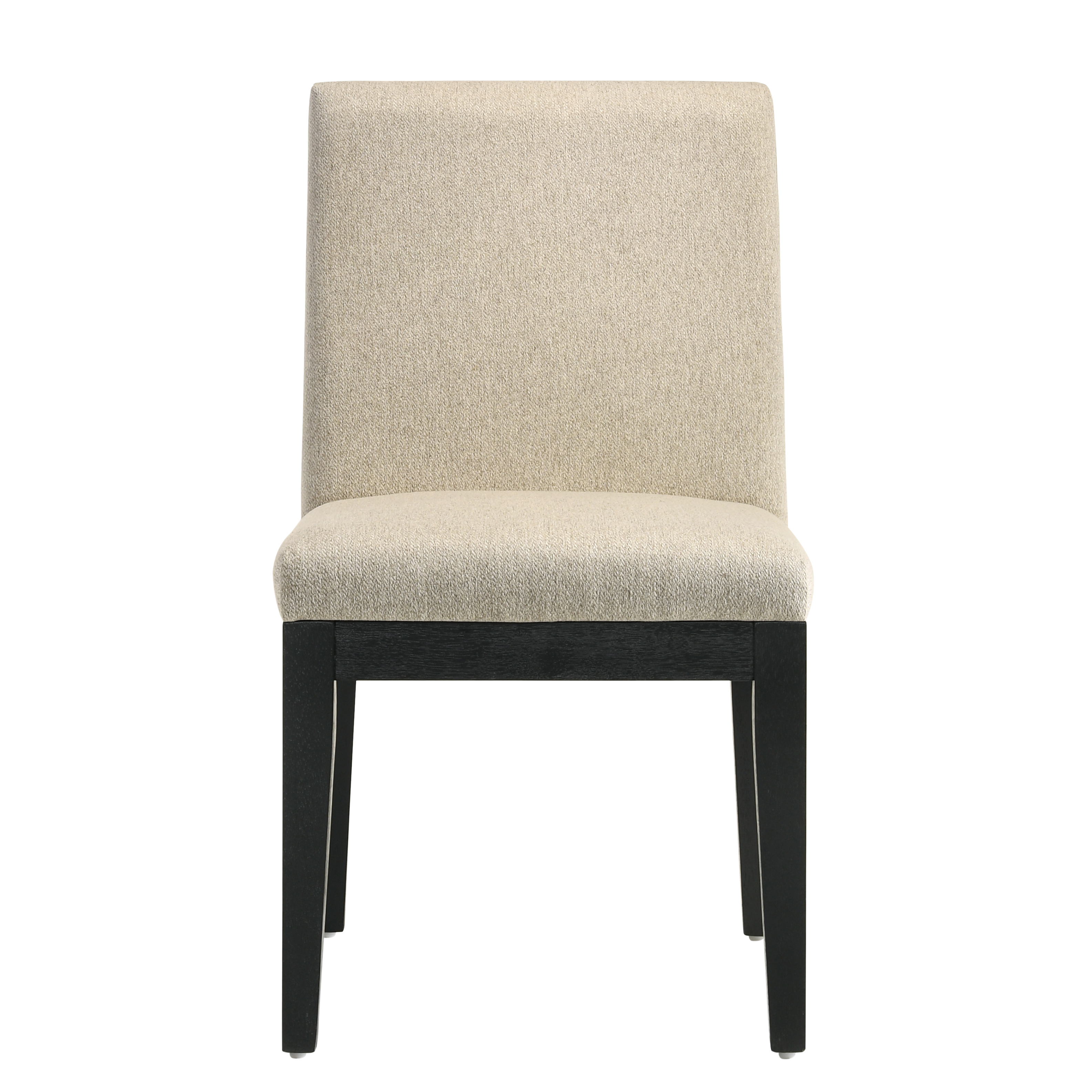 Beige and Black Padded Side Chair (Set of 2)