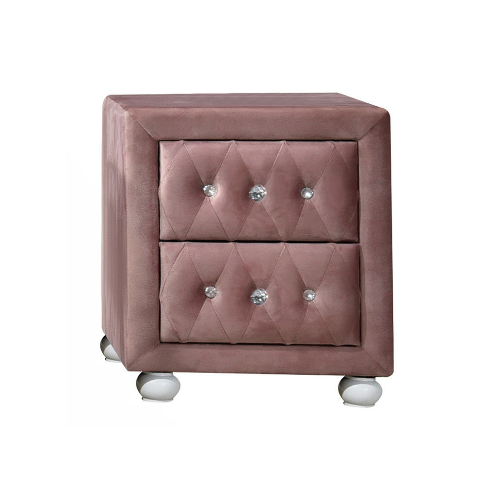 Pink 2-Drawer Nightstand