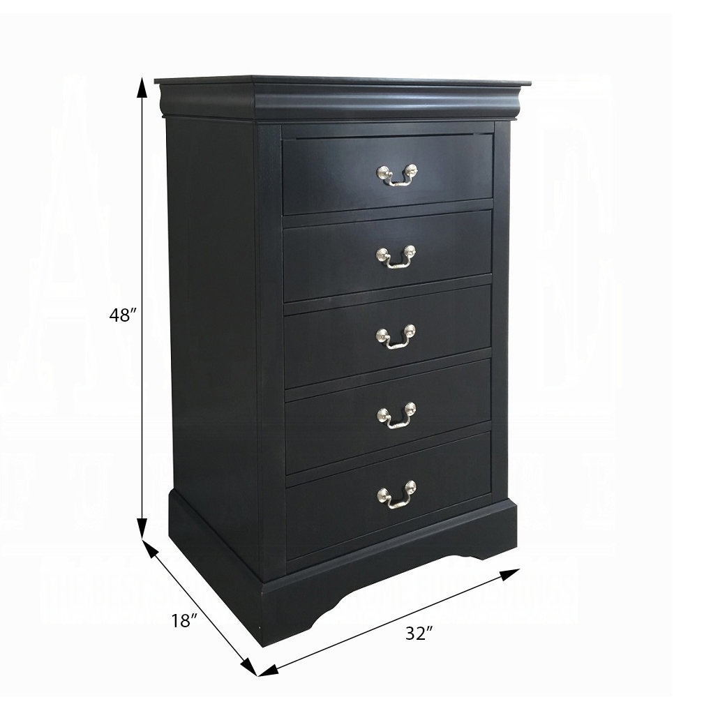 Black 5-Drawer Chest