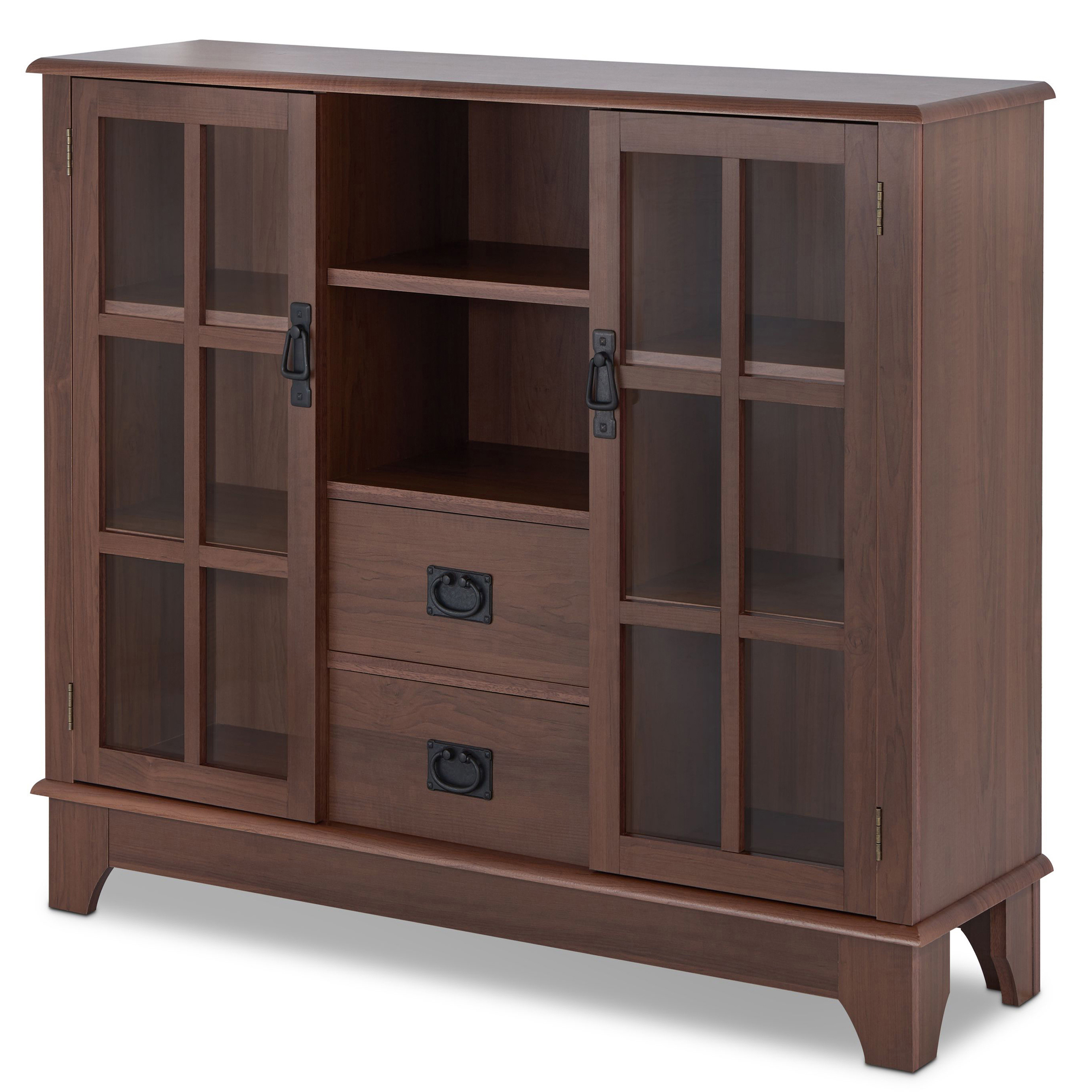 Walnut 2-door Server with 2-drawer