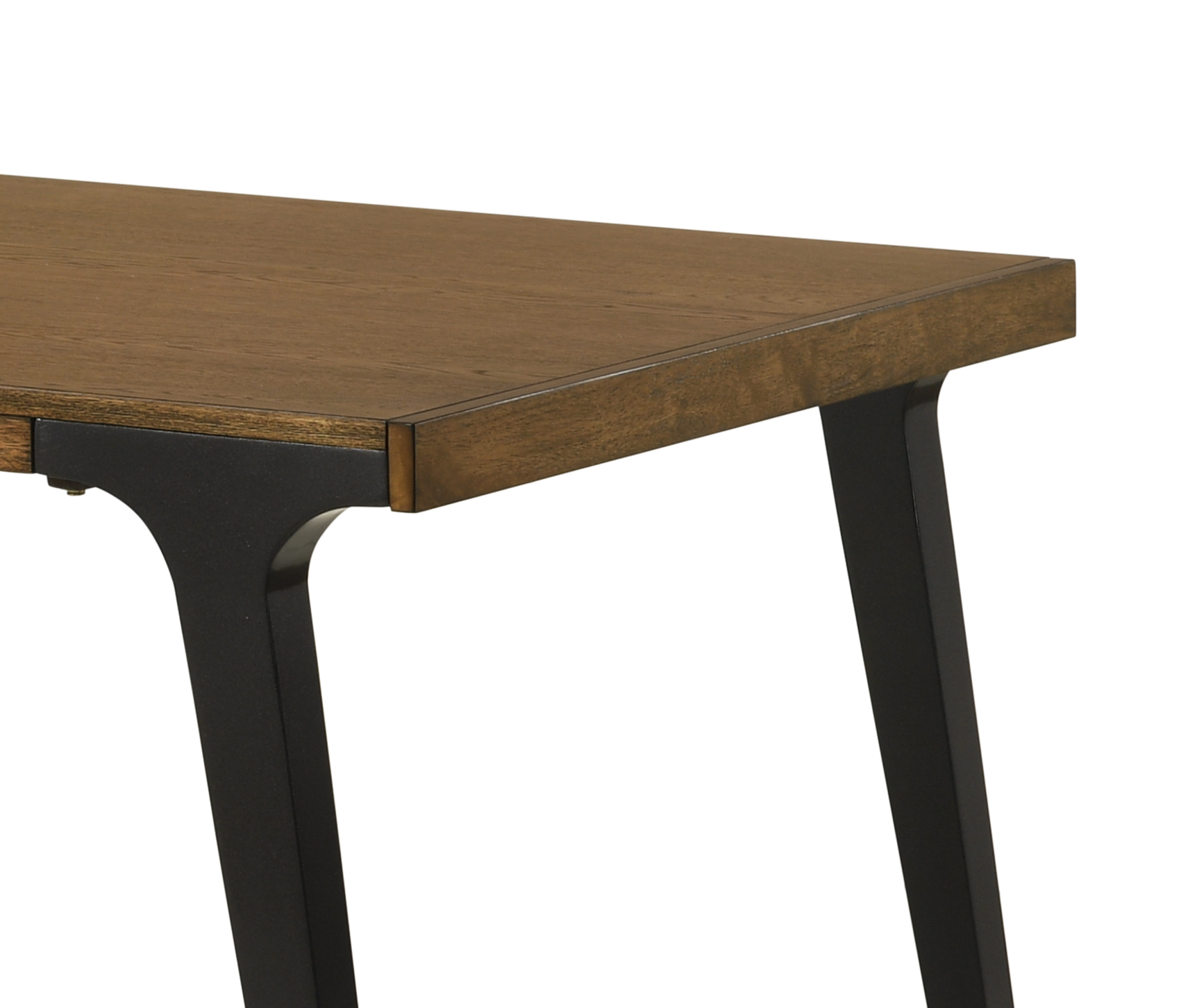 Walnut and Black Extendable Dining Table with 2 Leaf