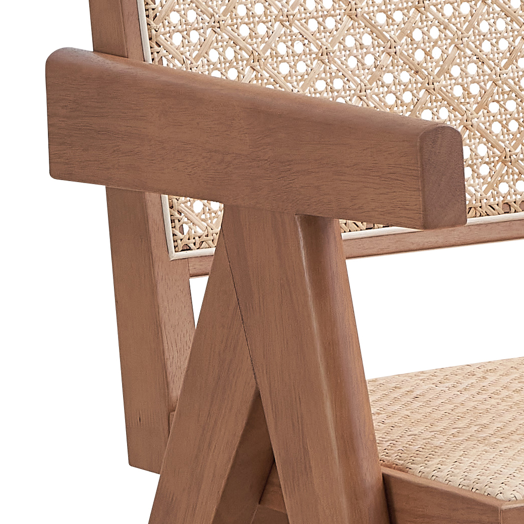 Beige and Natural Accent Chair