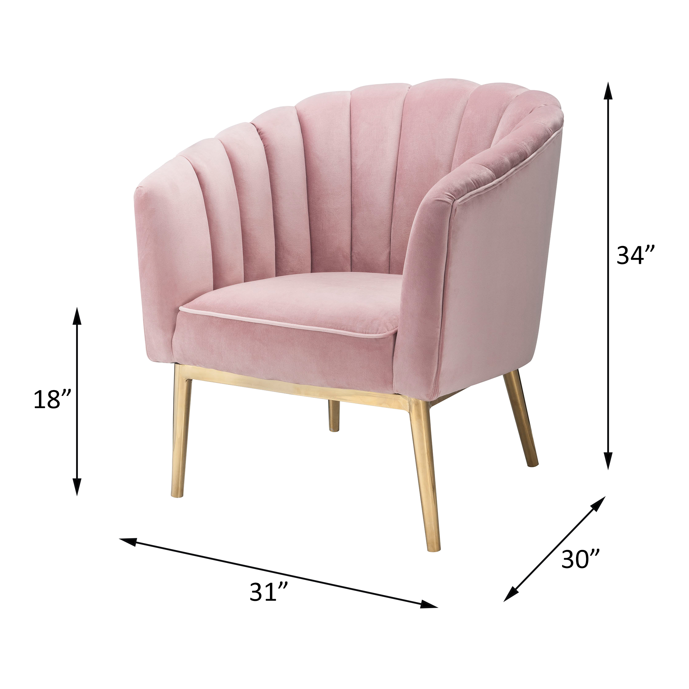 Blush Pink and Gold Tufted Accent Chair