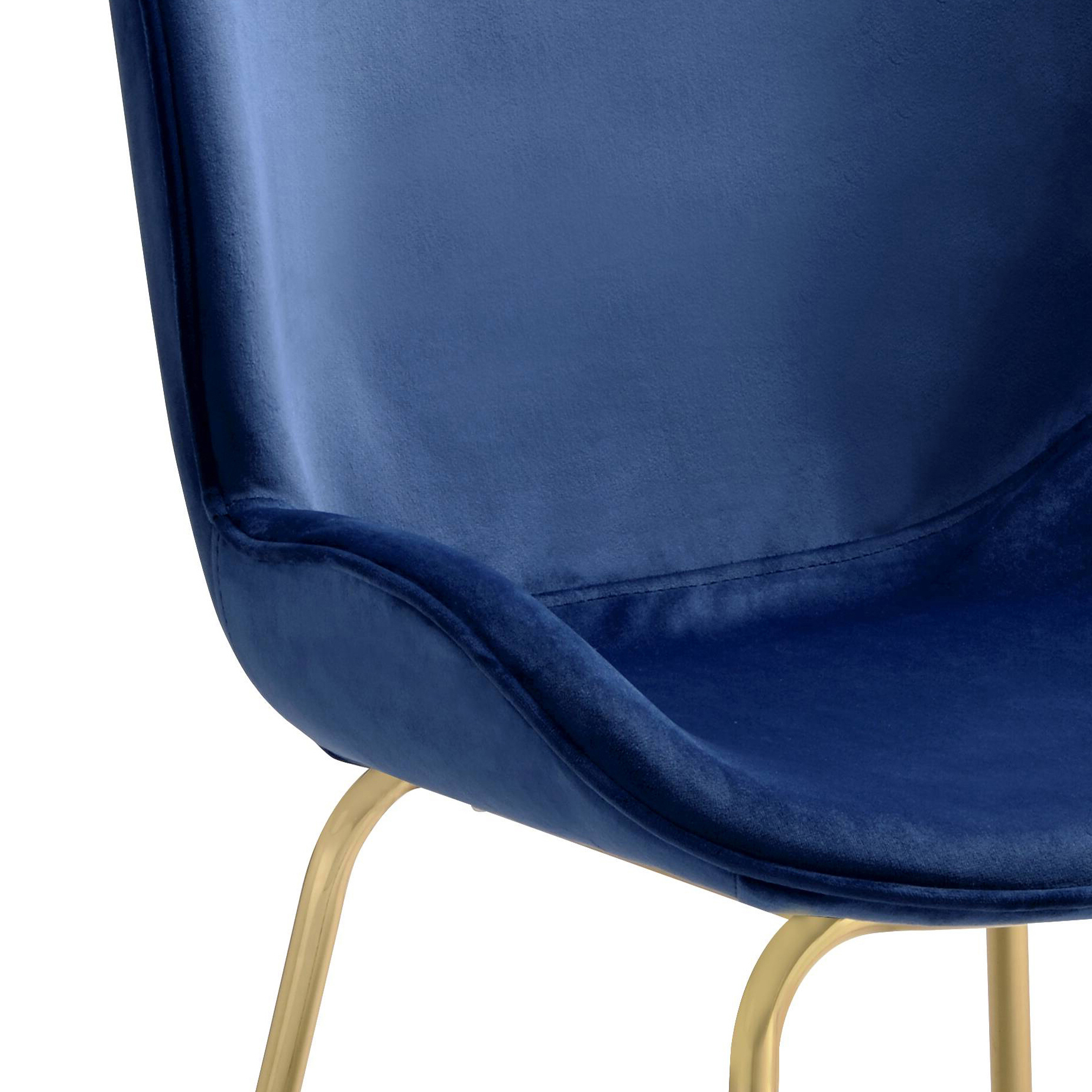 Blue and Gold Solid Back Side Chairs (Set of 2)