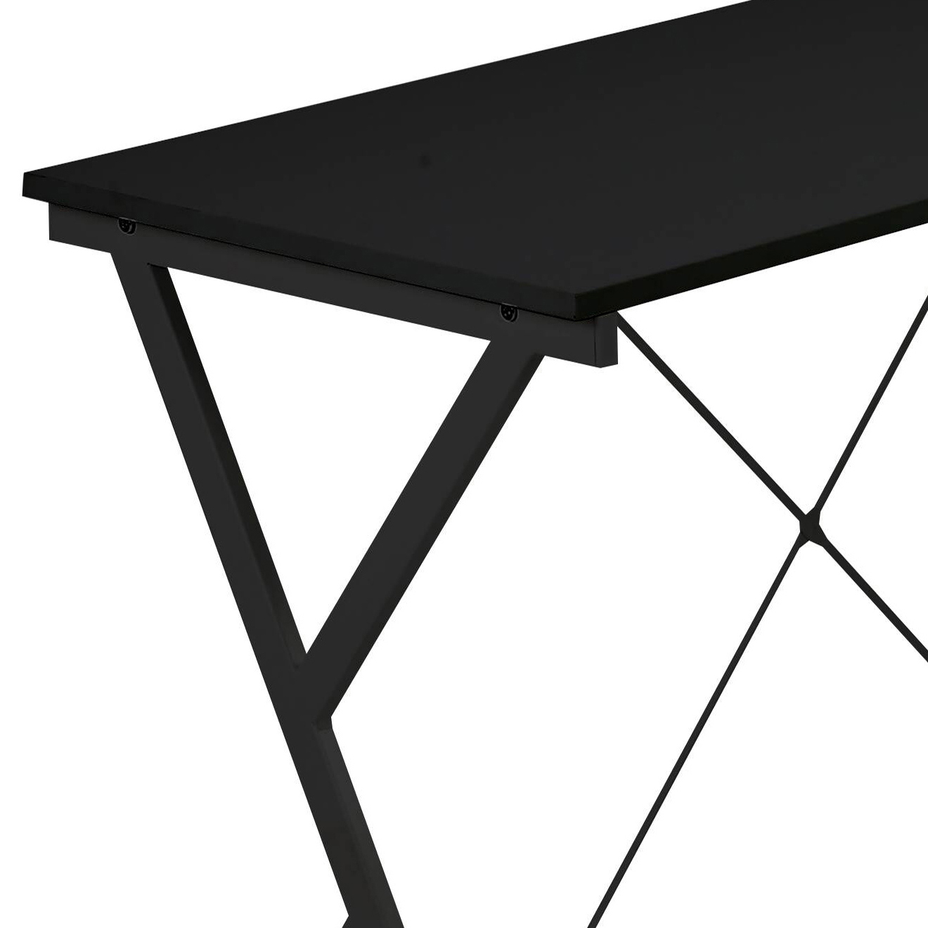 Black L-shaped Computer Desk with CPU Holder