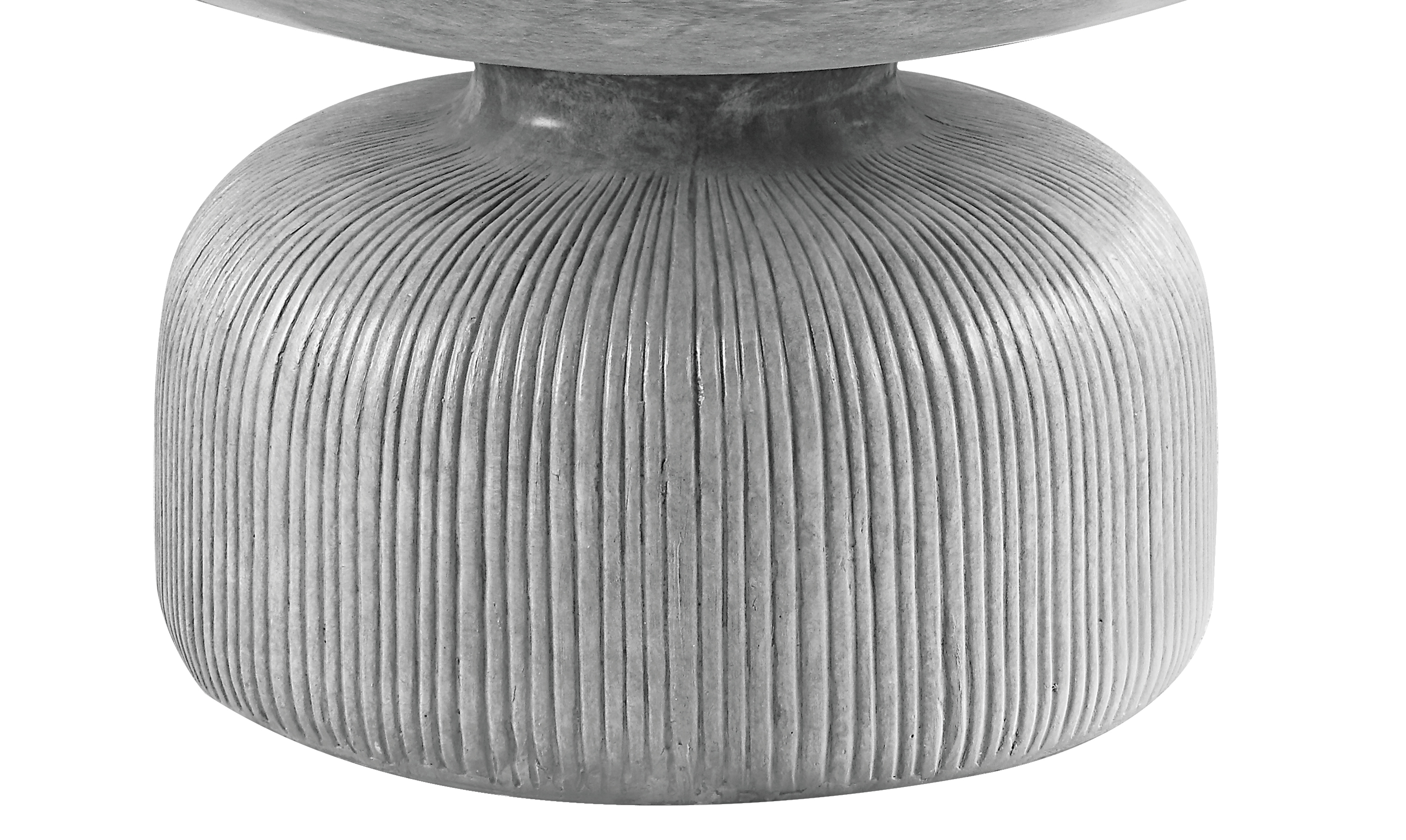 Weathered Grey Coffee Table with Round Top and Pedestal Base