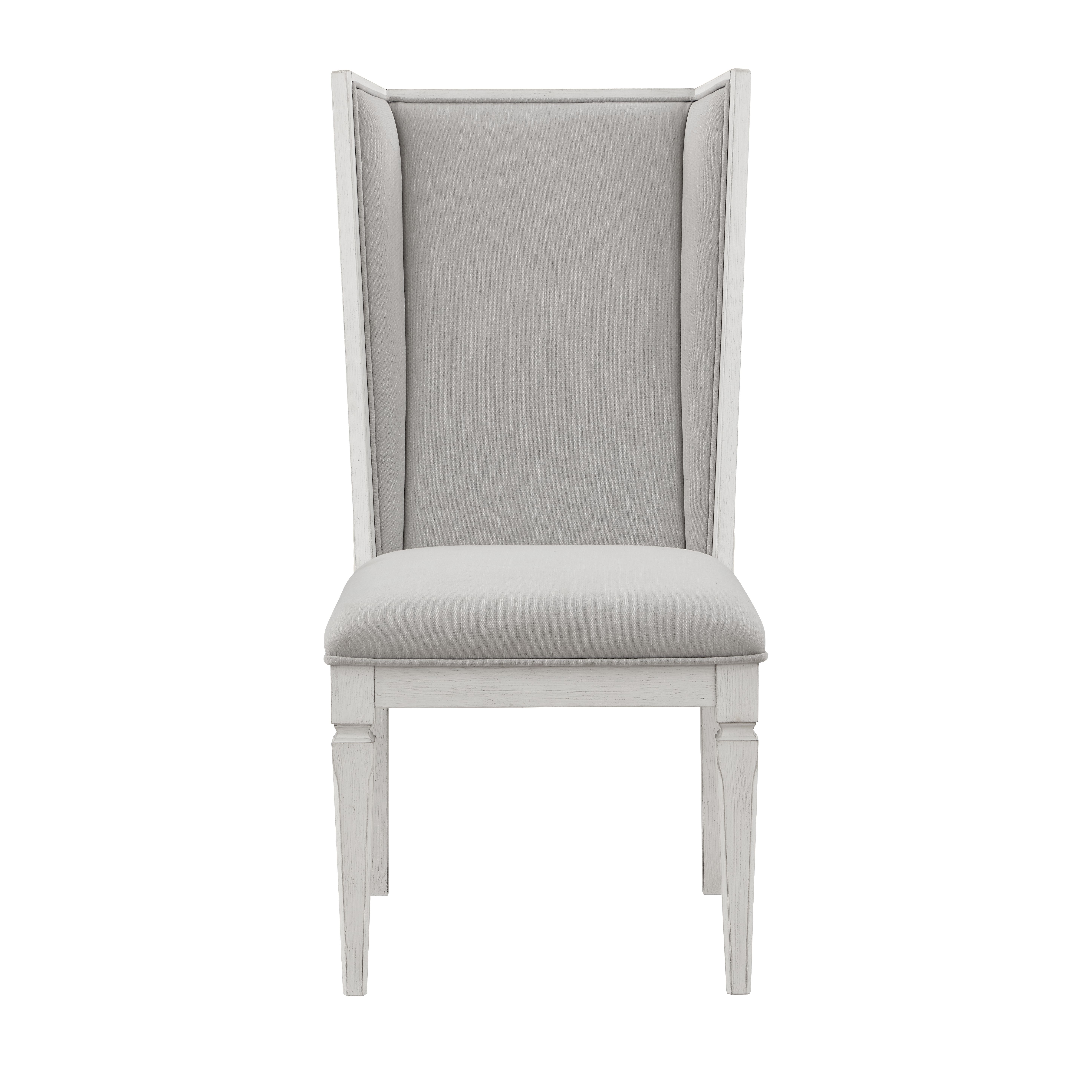 Light Grey and Weathered White Padded Side Chair (Set of 2)