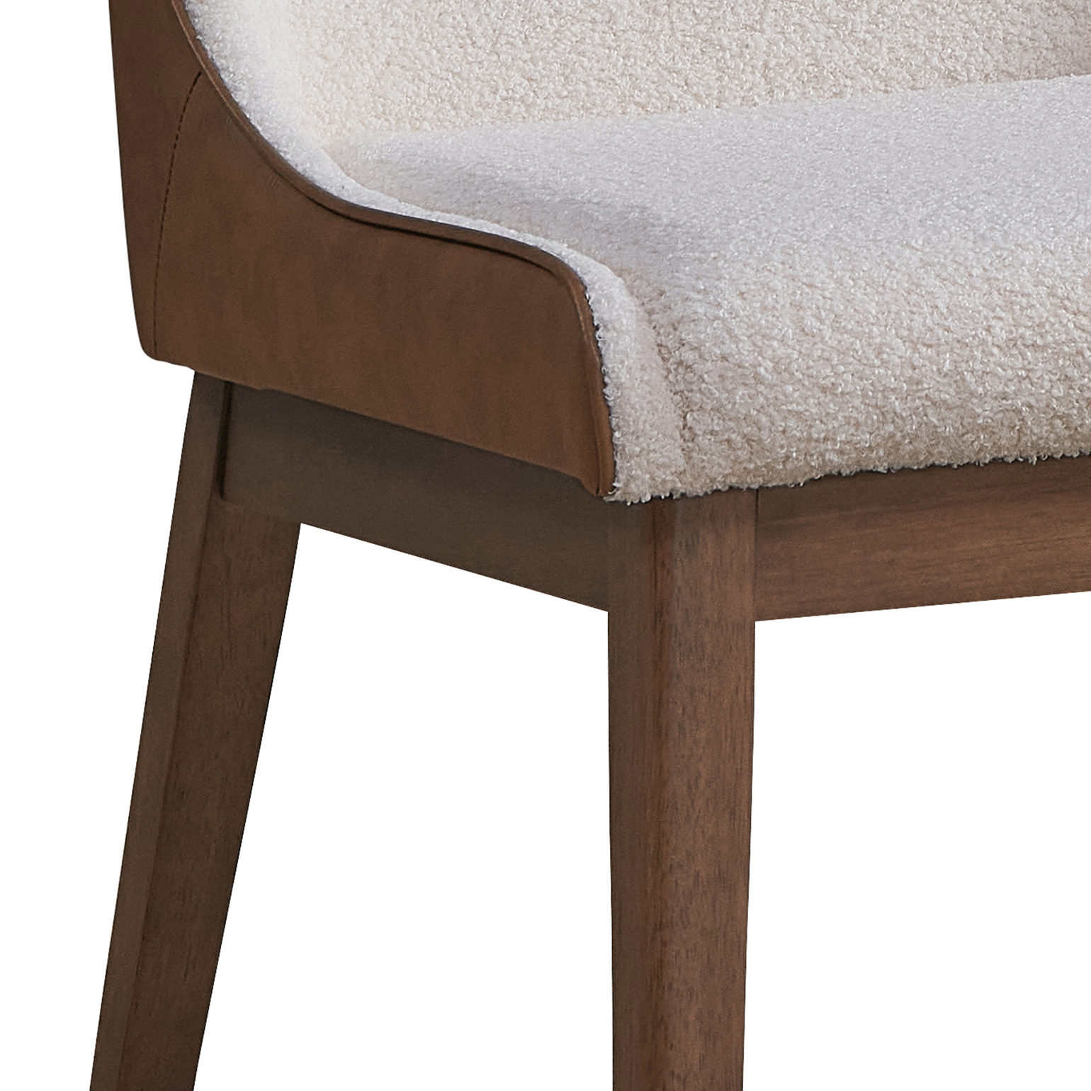 White and Brown Side Chair (Set of 2)