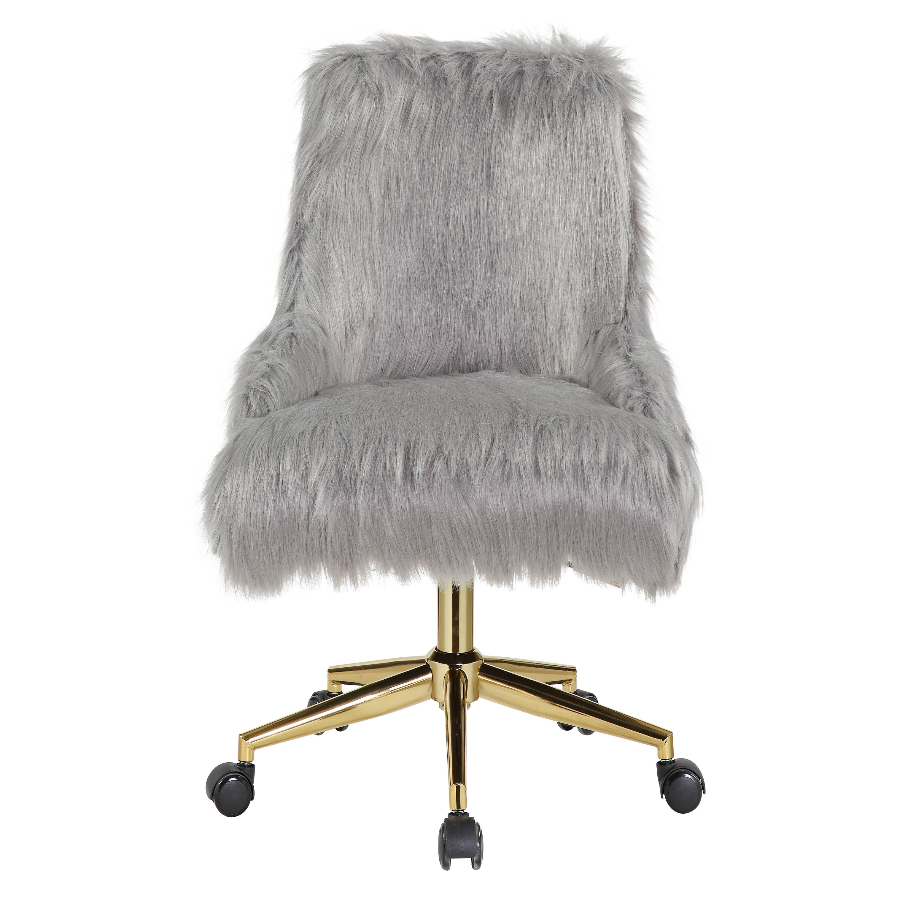 Grey and Gold Swivel Office Chair