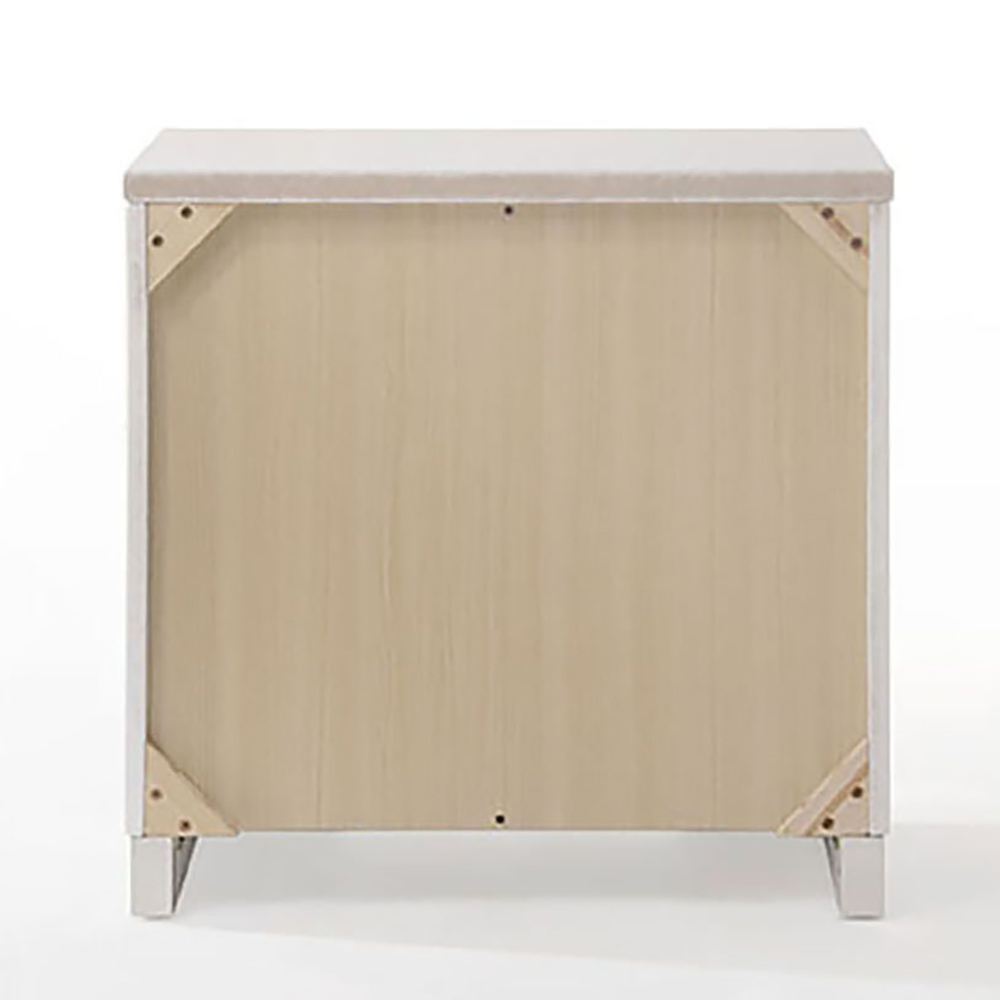 White High Gloss 3-Drawer Nightstand