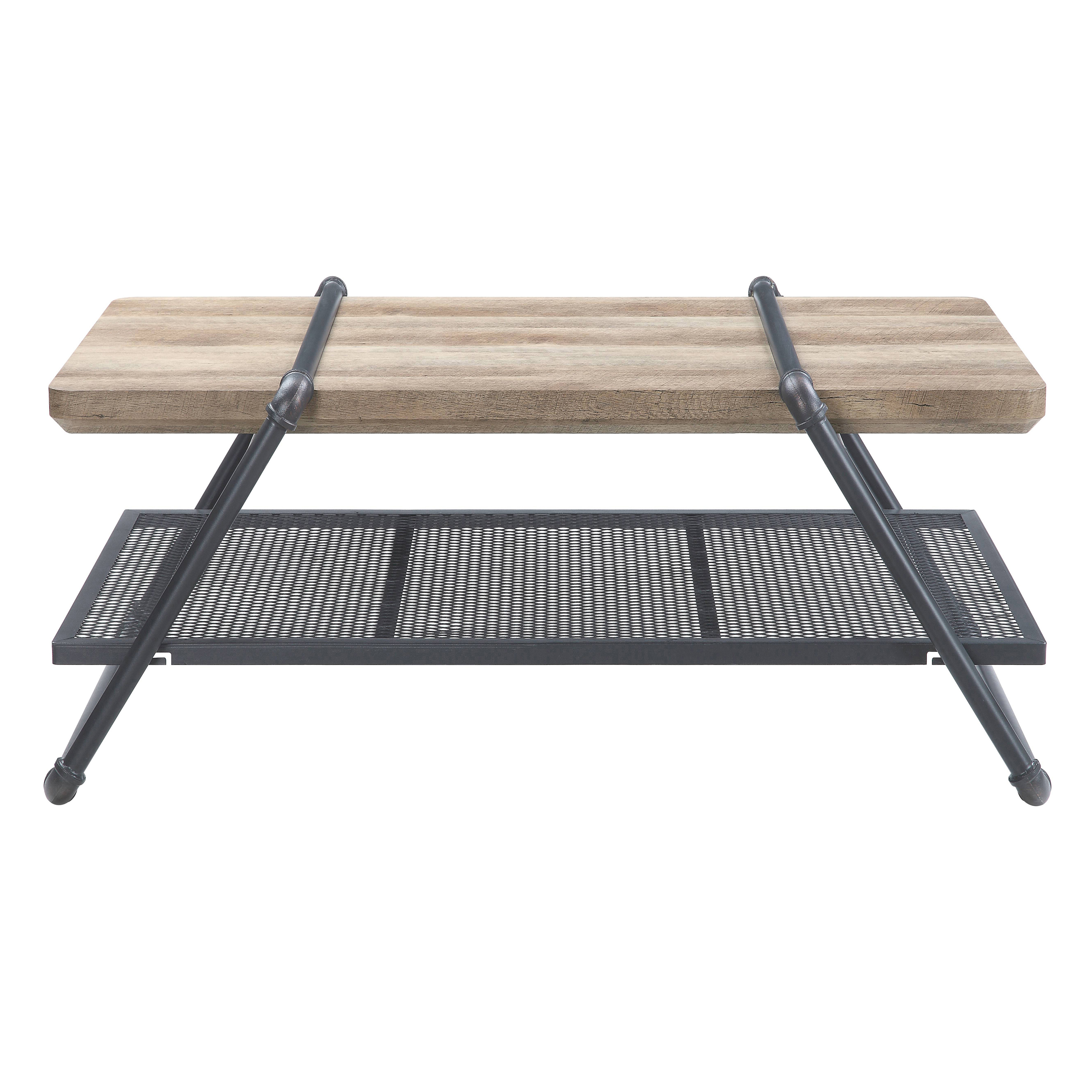 Oak and Sandy Grey 1-shelf Coffee Table