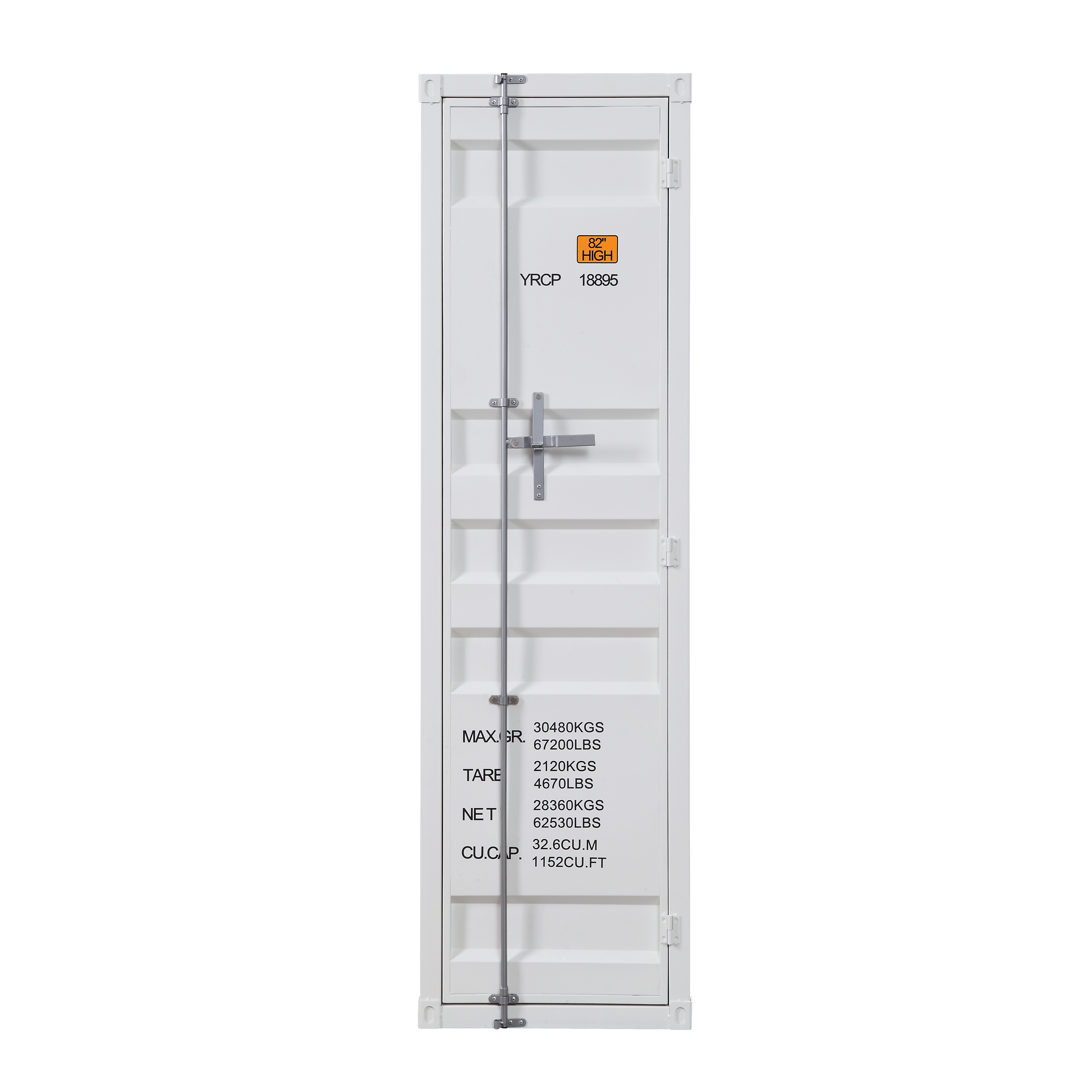 White Wardrobe with Full-length Container Lock