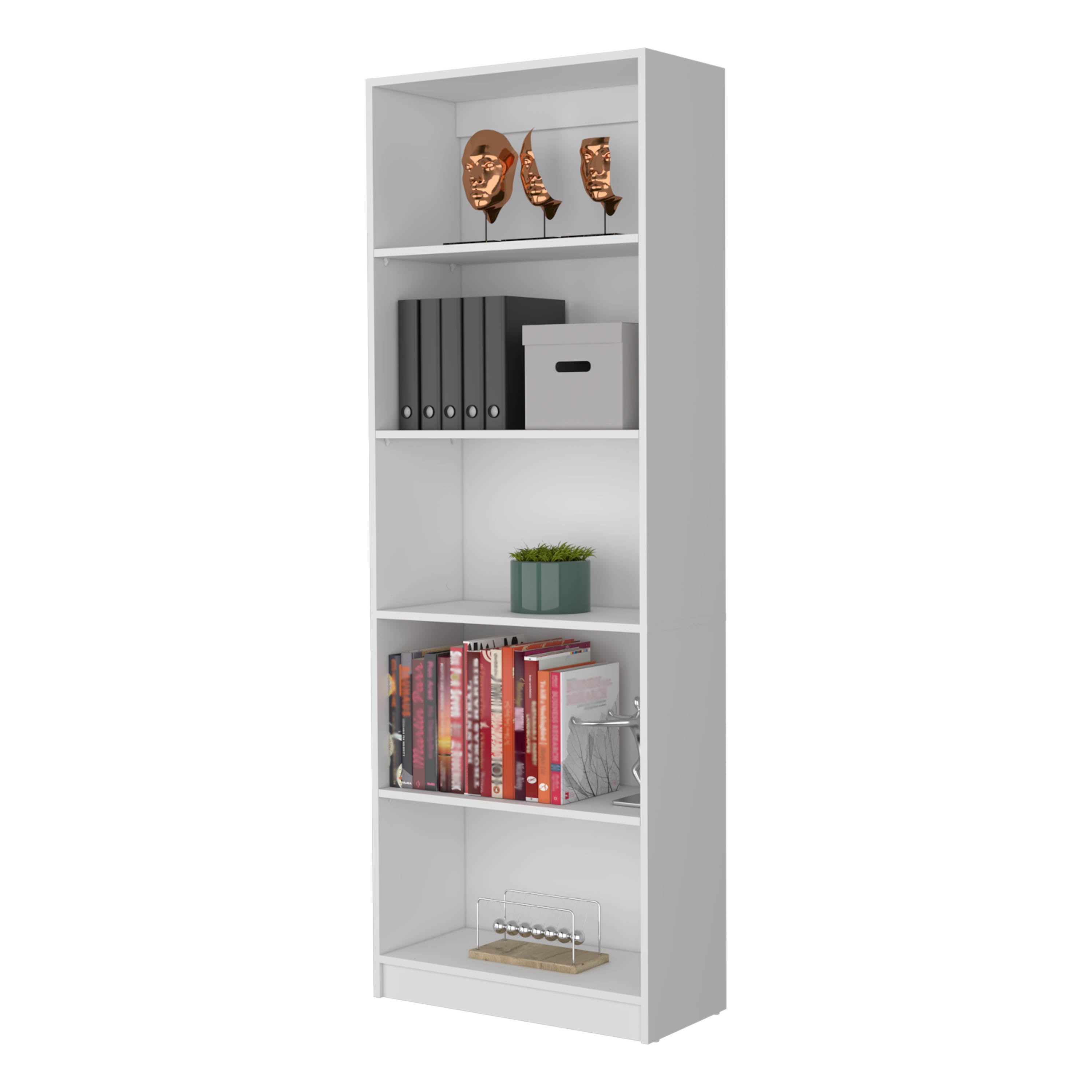 White 5-Shelf Bookcase