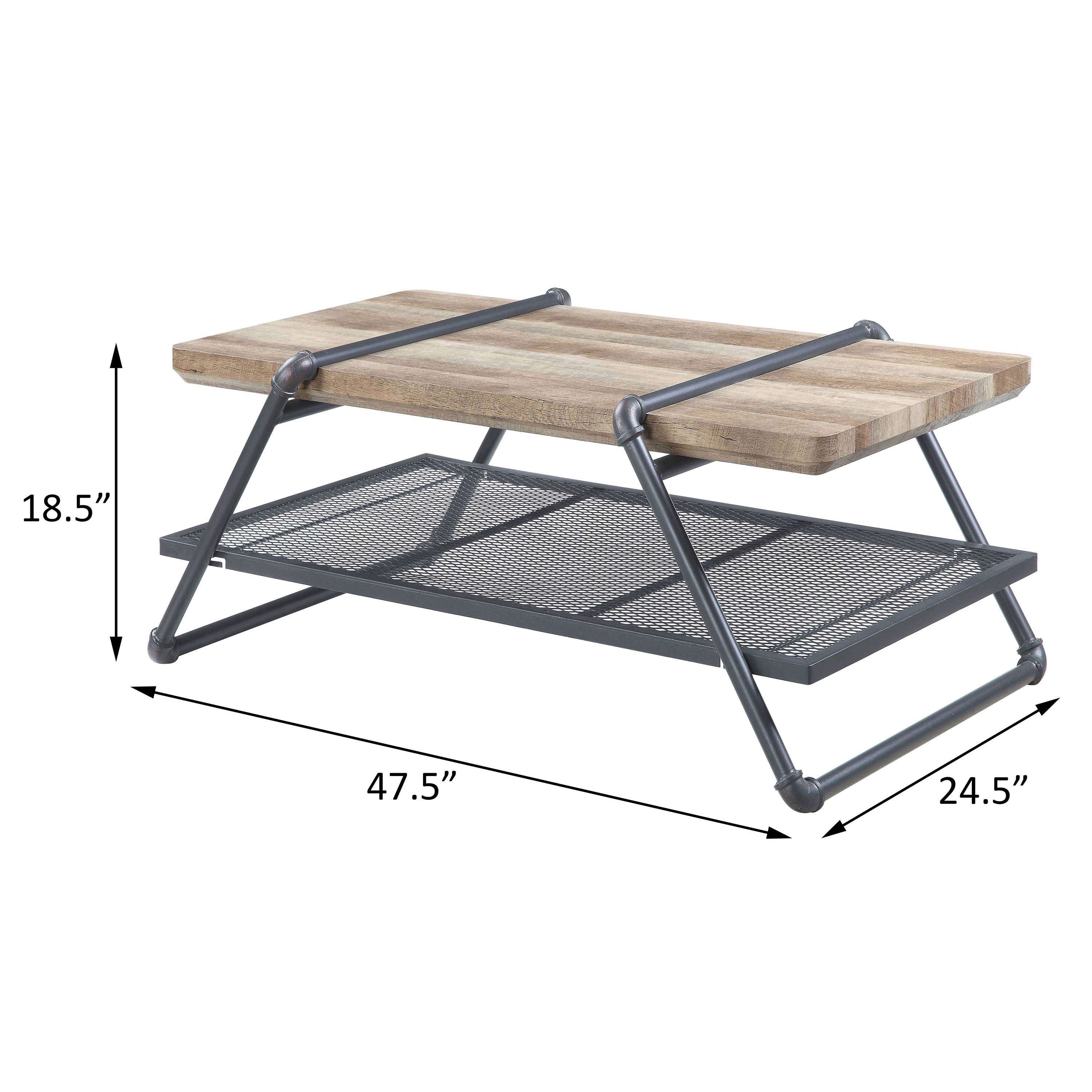 Oak and Sandy Grey 1-shelf Coffee Table