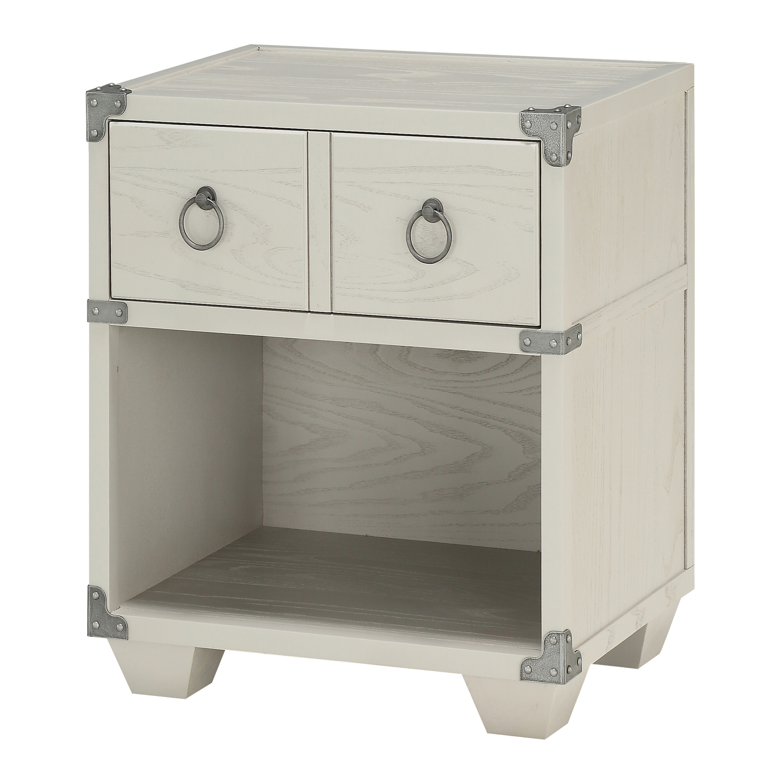 Grey 1-drawer Nightstand