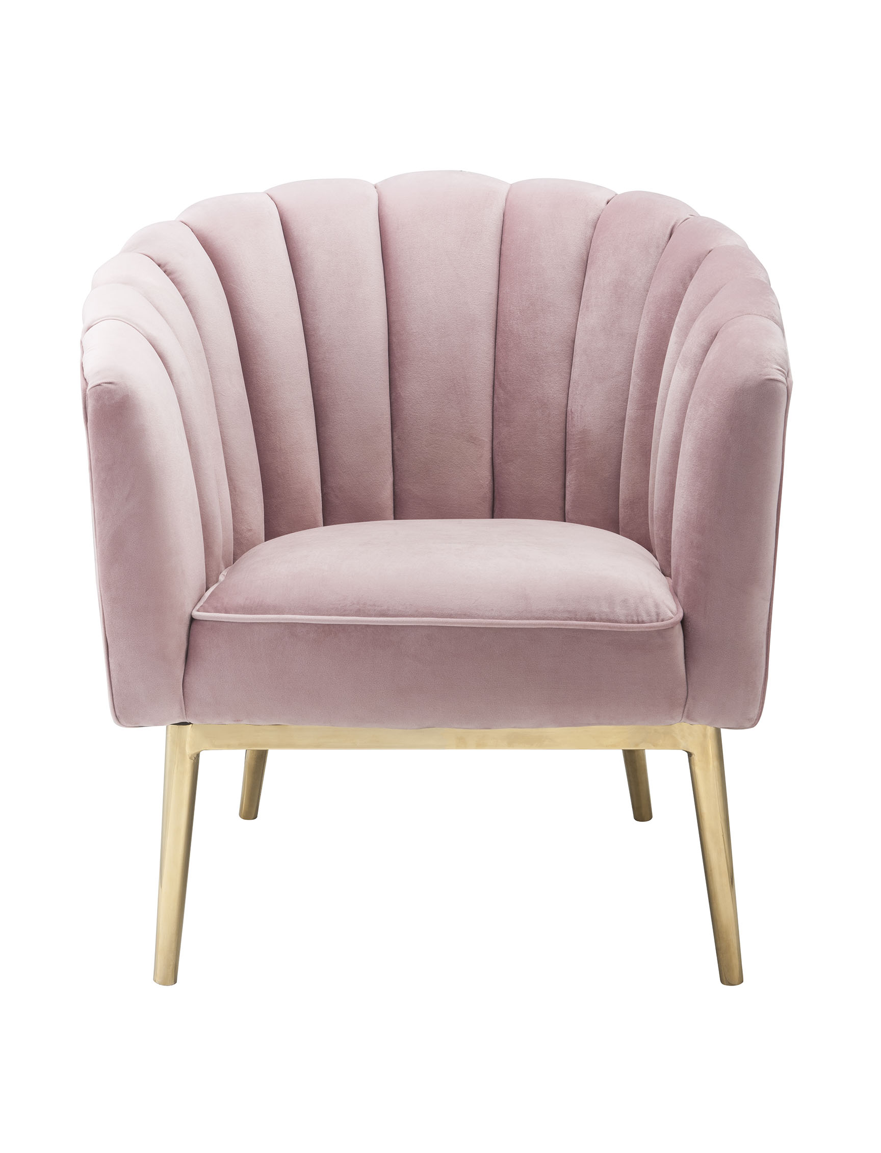 Blush Pink and Gold Tufted Accent Chair