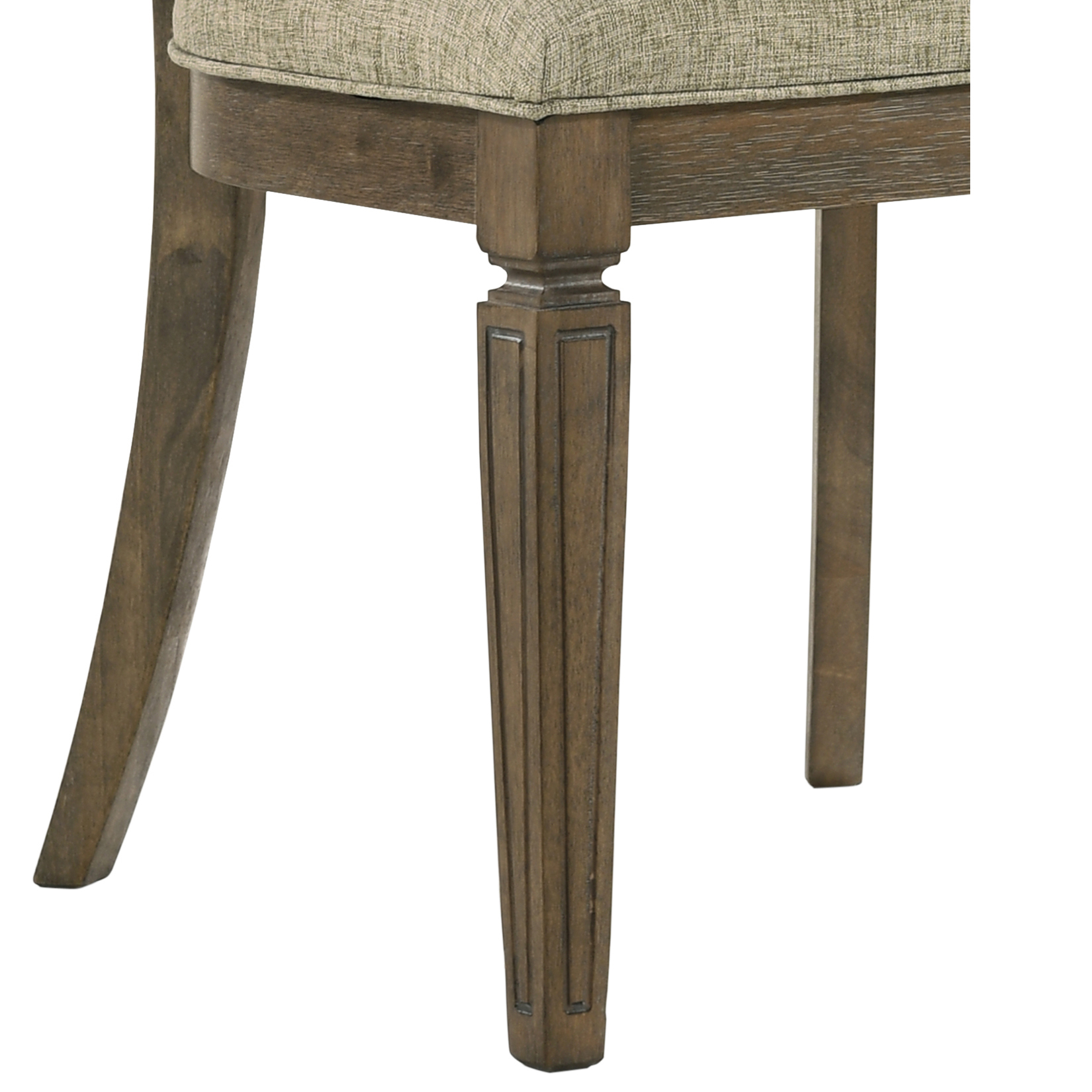 Beige and Weathered Oak Side Chair with Ladder Back (Set of 2)