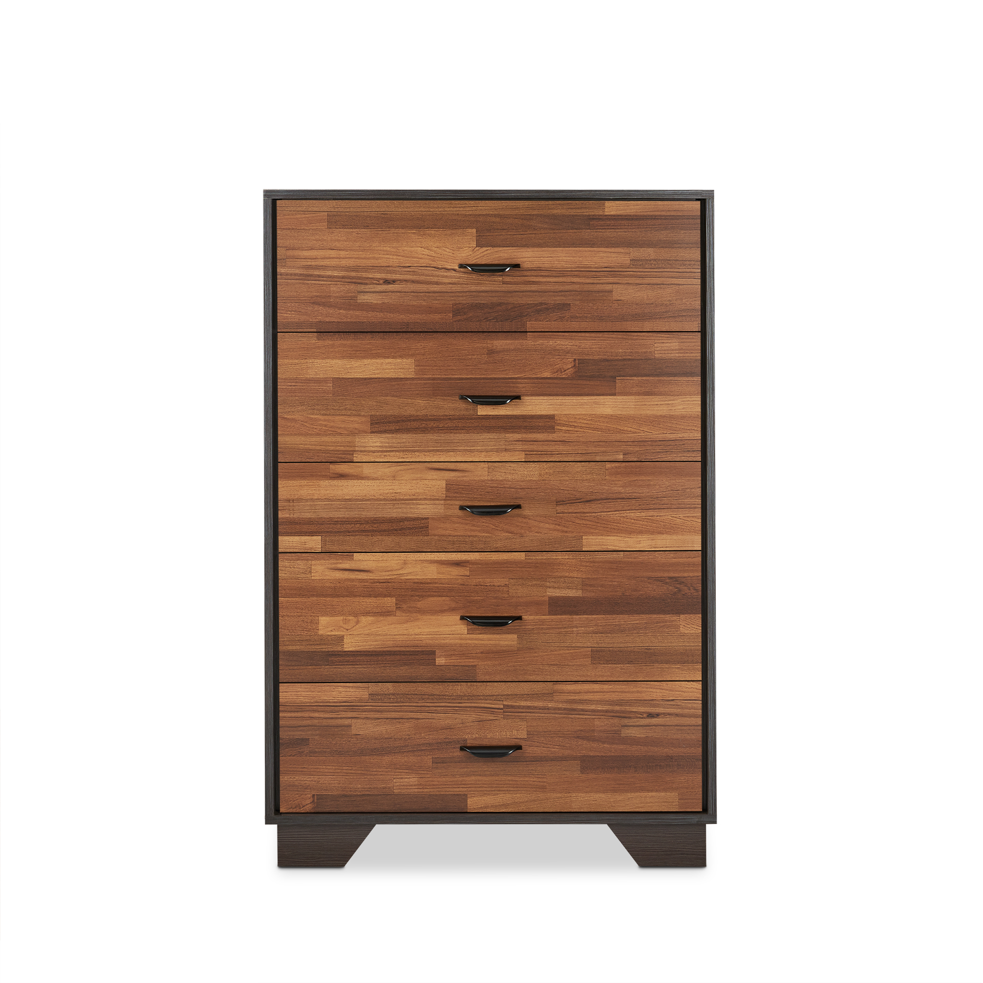 Walnut and Espresso 5-Drawer Chest