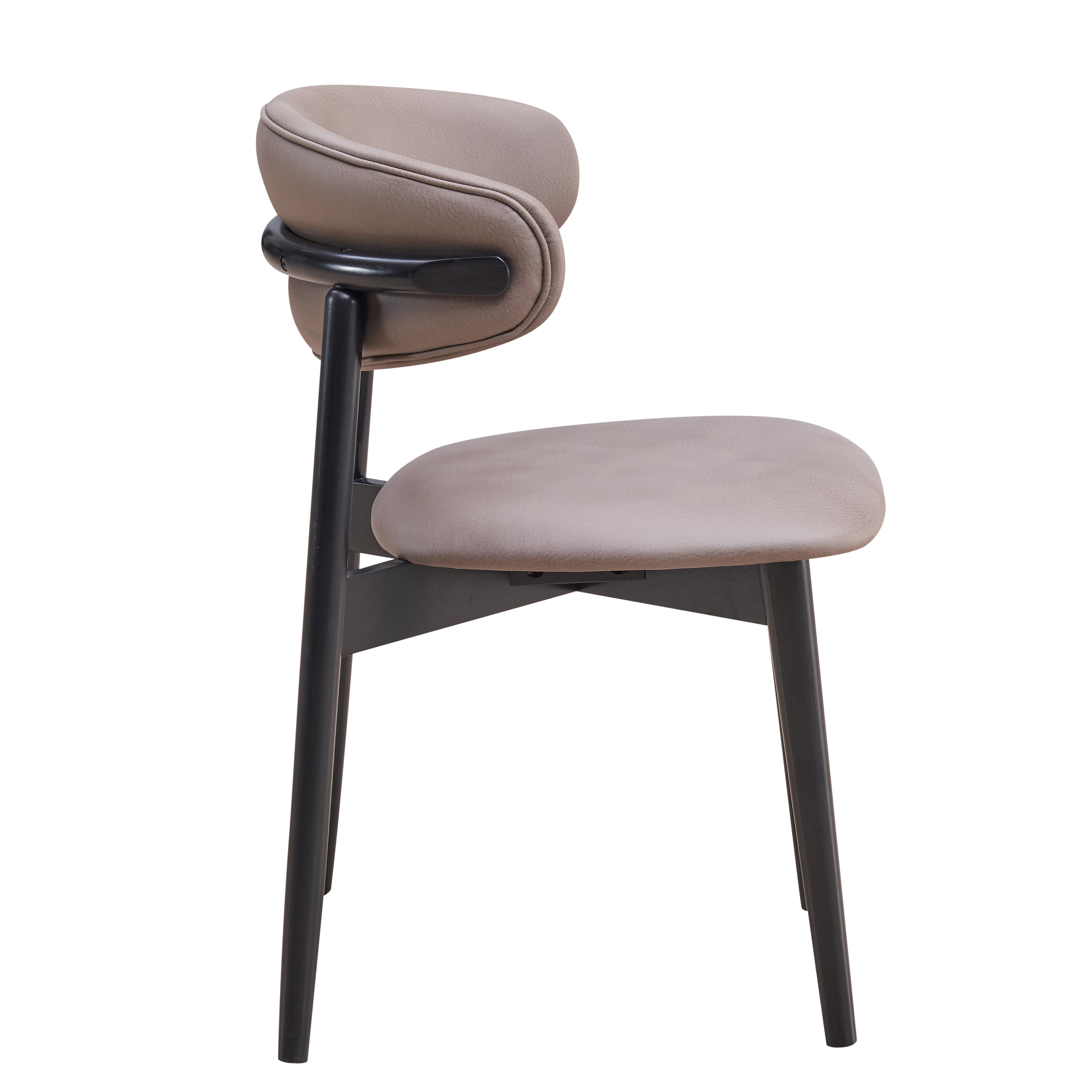 Grey and Black Padded Side Chair (Set of 2)