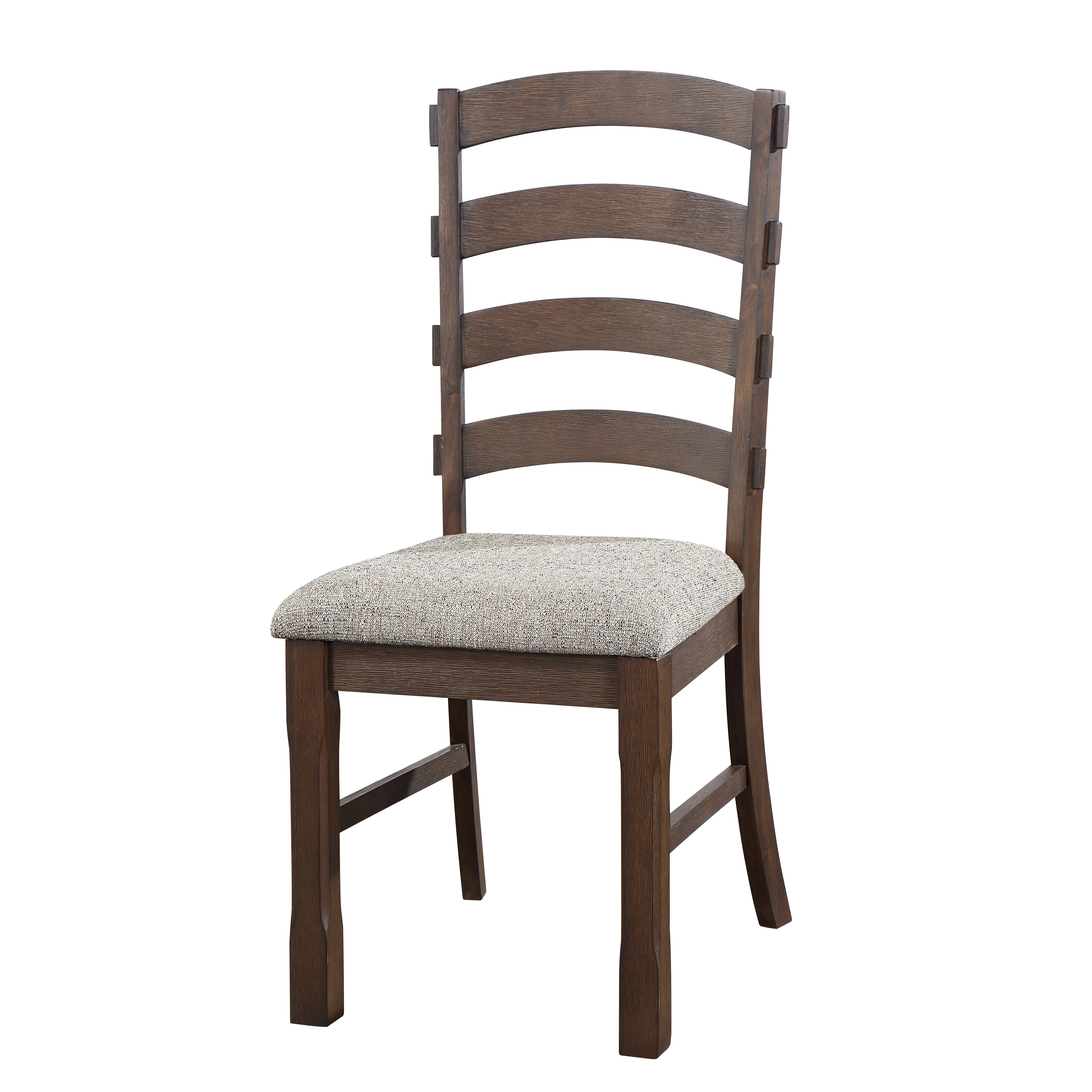 Grey and Rustic Brown Ladder Back Side Chairs (Set of 2)