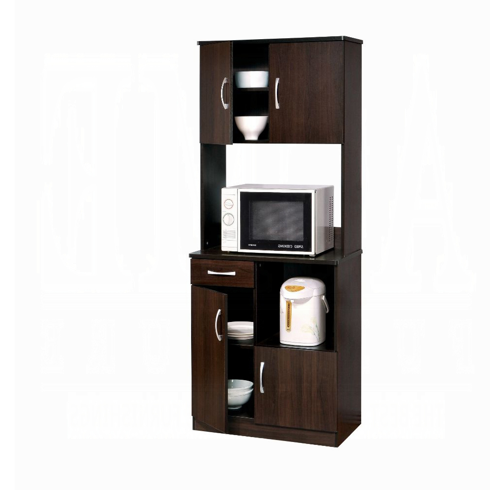 Espresso 4-Door Kitchen Cabinet with 1 Drawer